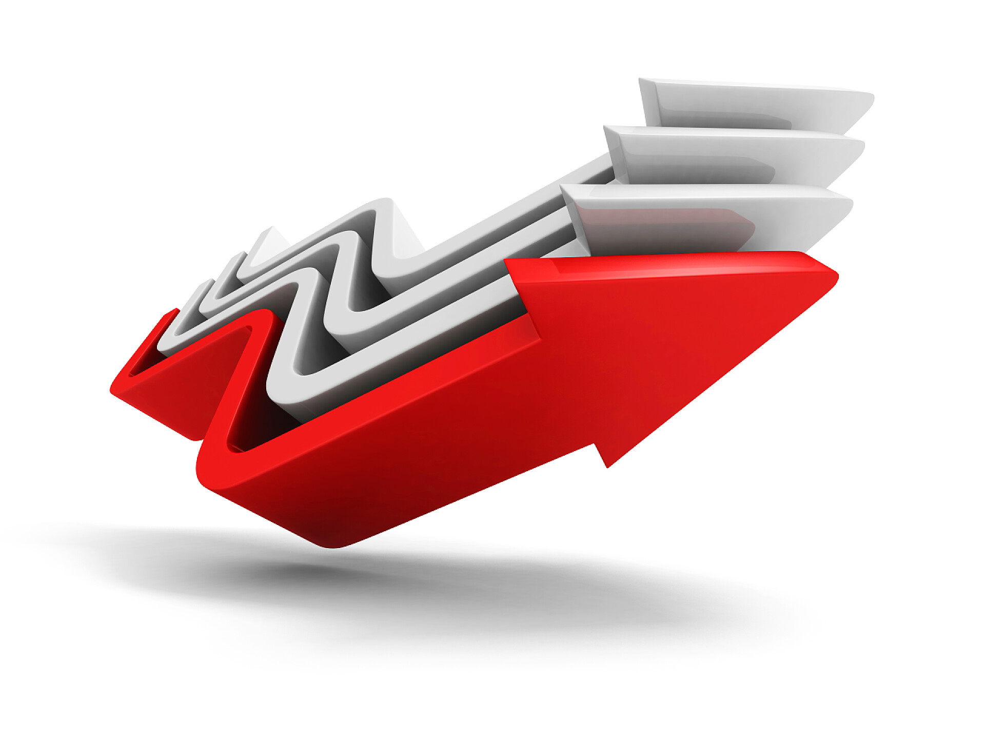 红色领袖团队崛起箭头红色领袖上升箭头