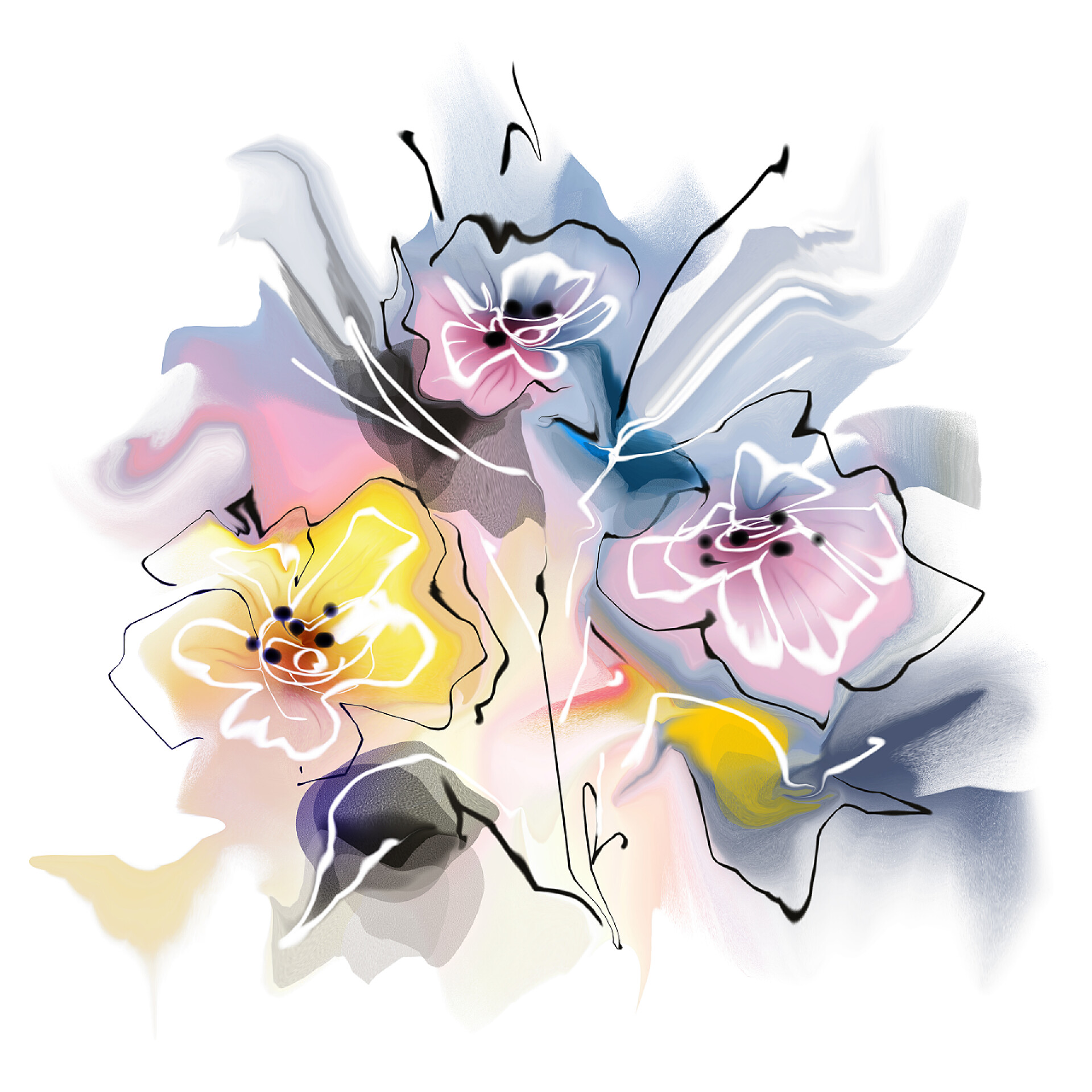 美丽的水彩花卉背景美丽的植物背景.