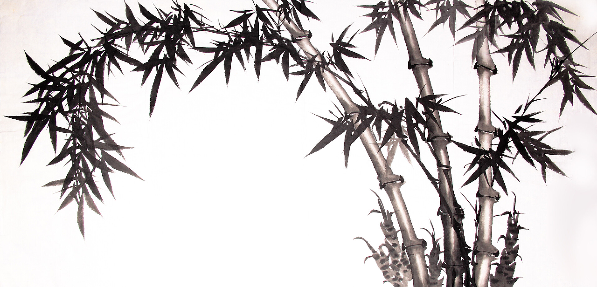 手绘水墨竹子竹墨画手绘