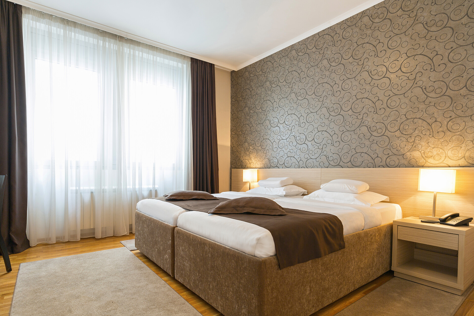 现代化旅馆卧室现代化旅馆卧室的内部