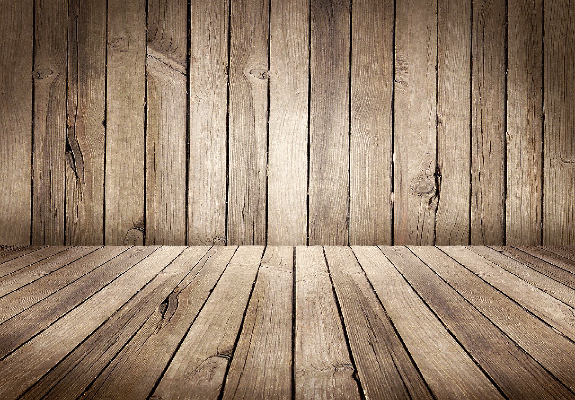 木质墙面和地板空木桌木背景 