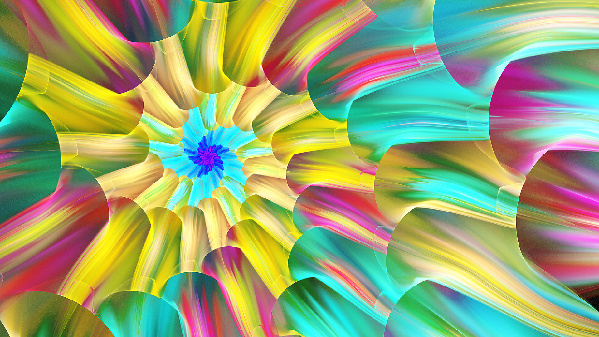 3D彩色抽象纹理明亮的彩色彩色玻璃与螺旋.