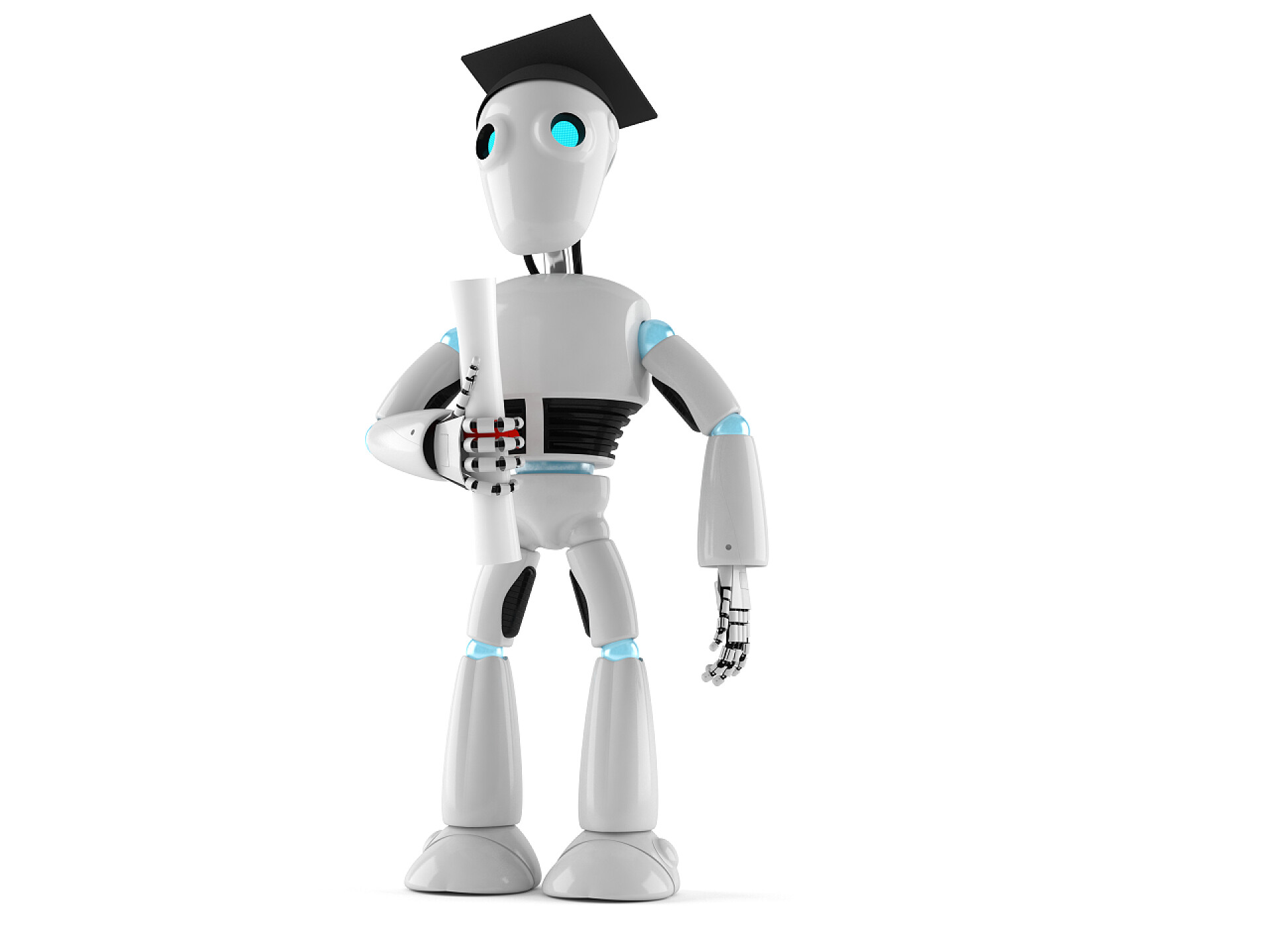 白色背景上的机器人与现在的安卓系统