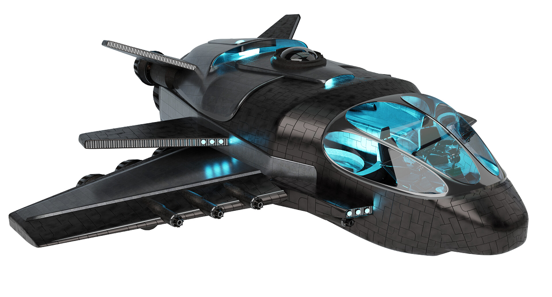 白色背景墙前的一个航空母舰模型基于白色背景3d 渲染的未来航天器