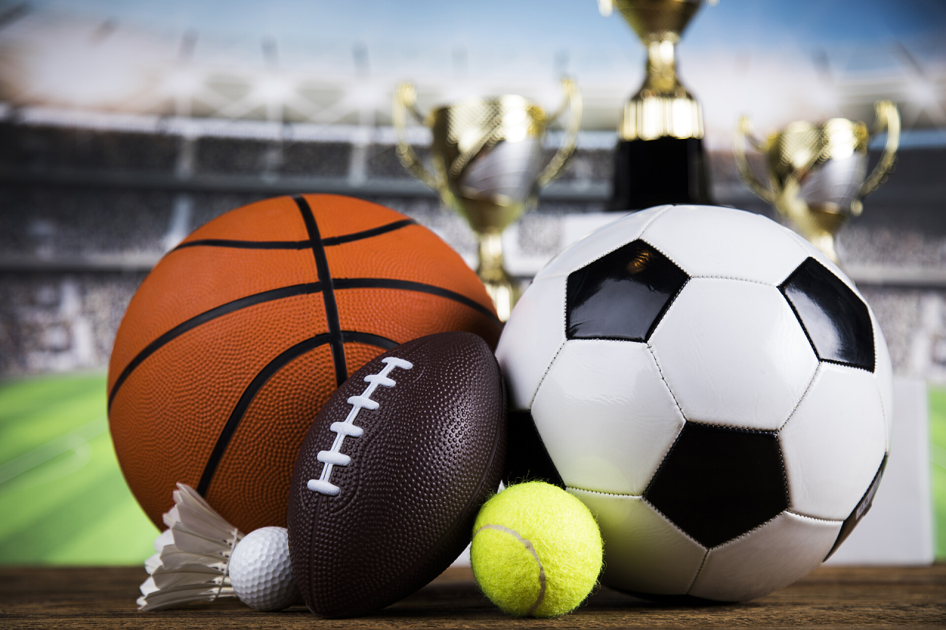 各种运动比赛杯子优胜者奖, 体育设备和球