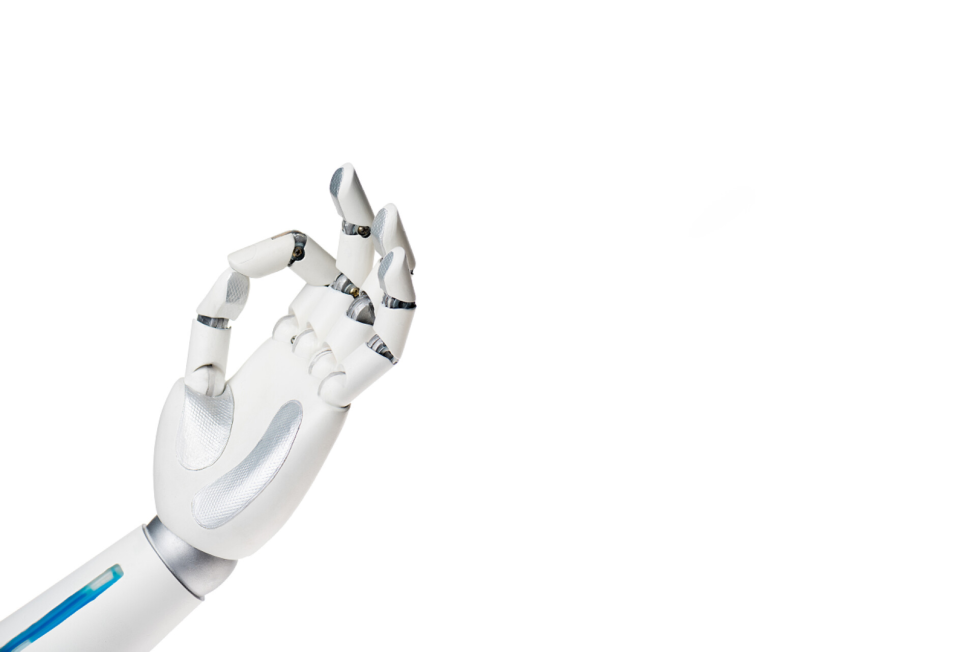 白色的背景下比着OK的机器人手机器人手显示 ok 手势隔离白色