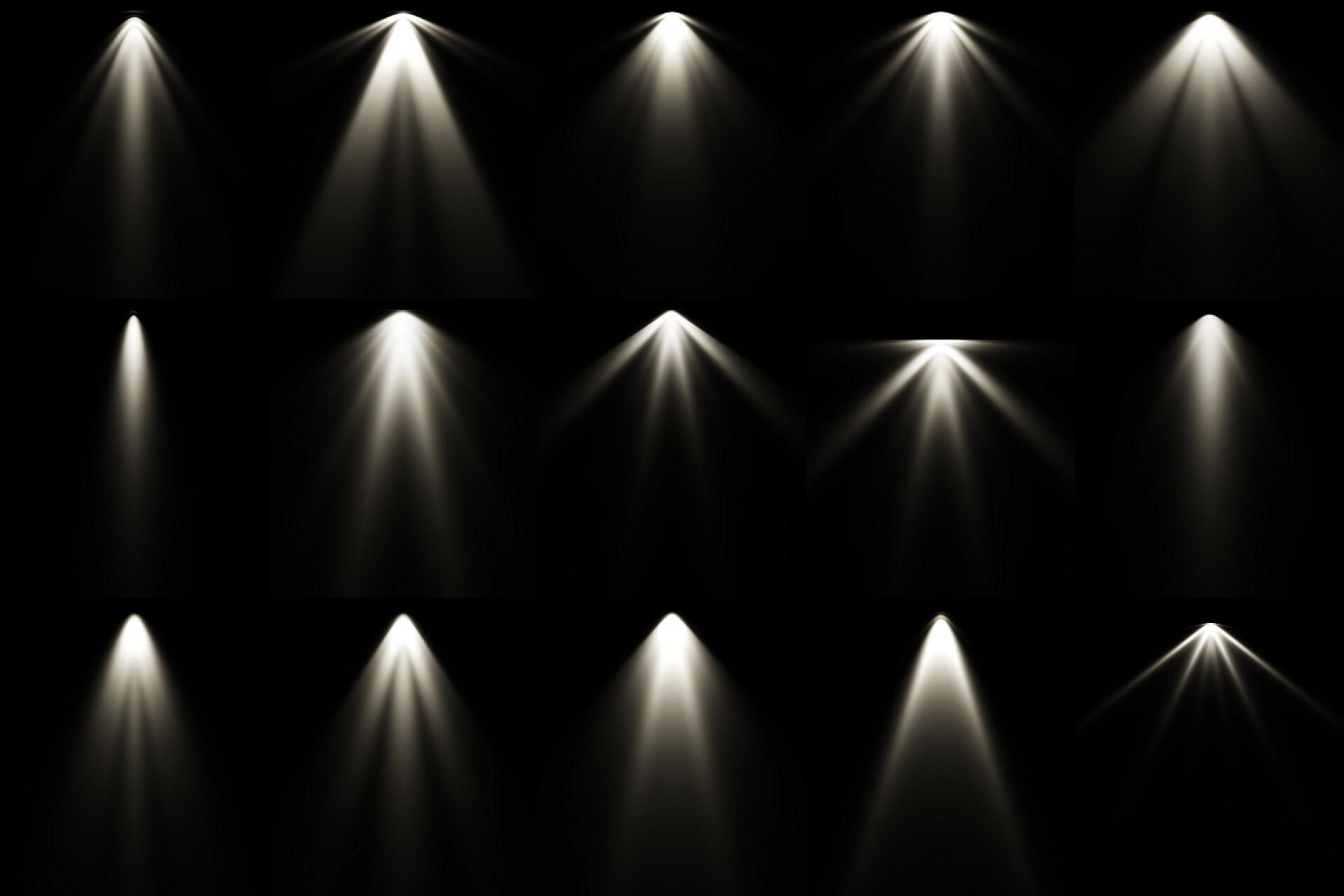 黑色背景下的各种光束黑色背景的白光, 聚光灯背景
