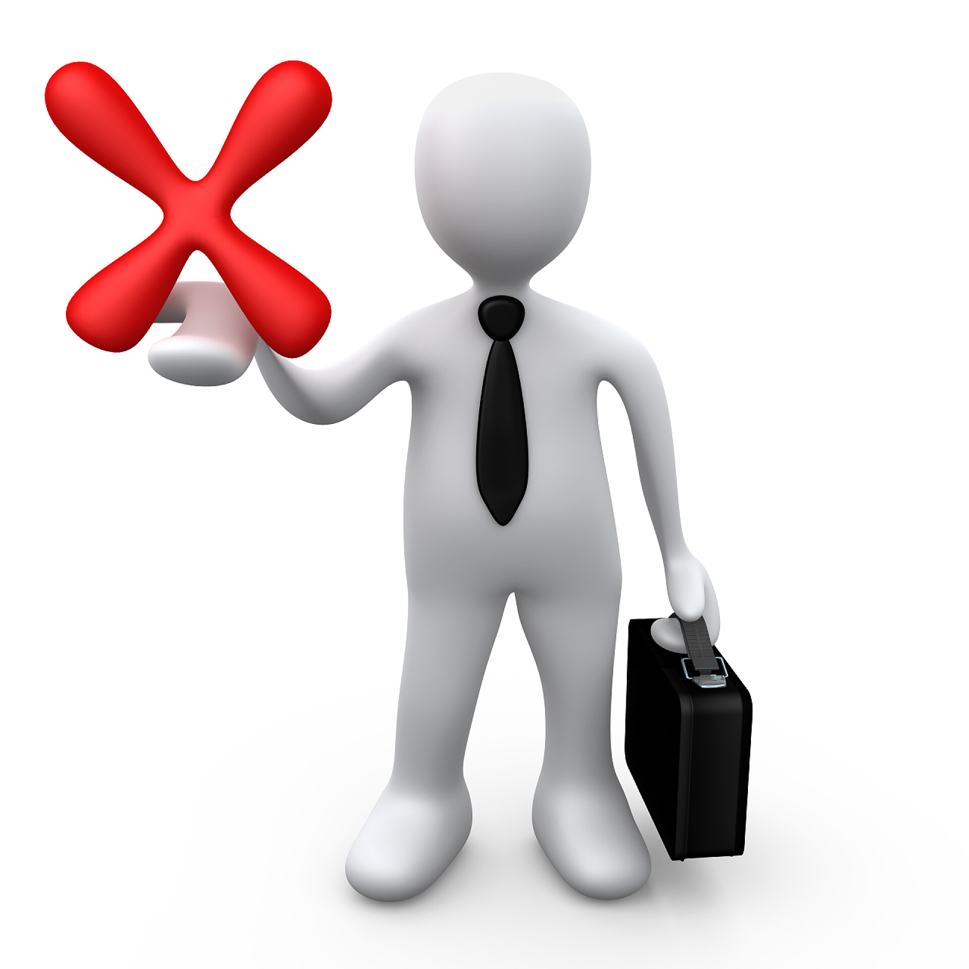 手拿公文包和红色架子的3D小人