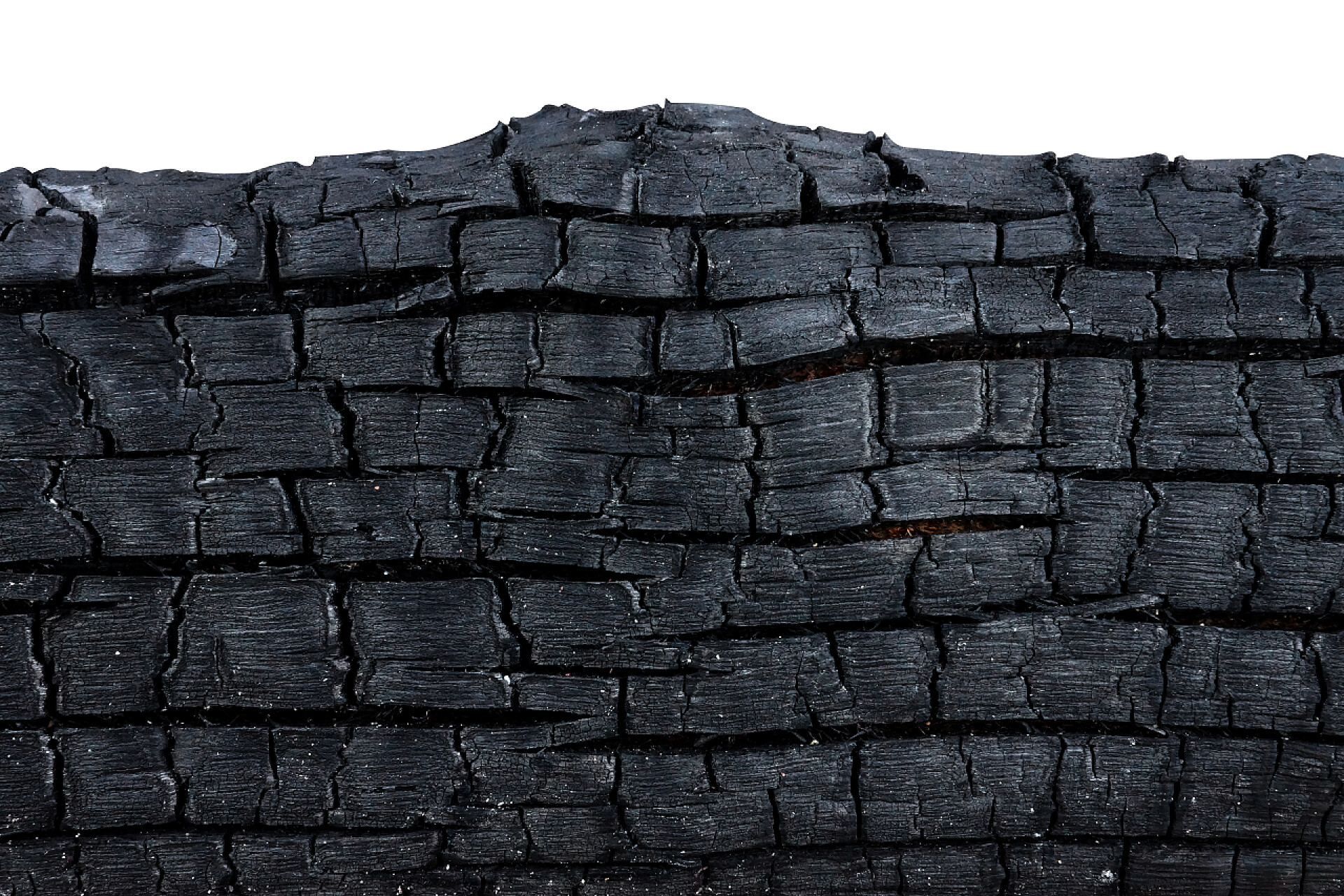 黑色的木炭表面的木炭