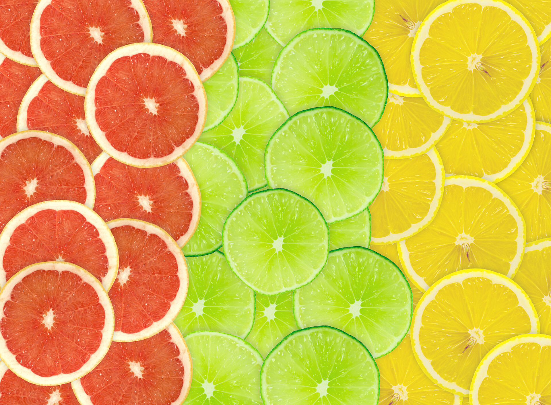 一堆彩色水果切片柑橘切片的抽象背景