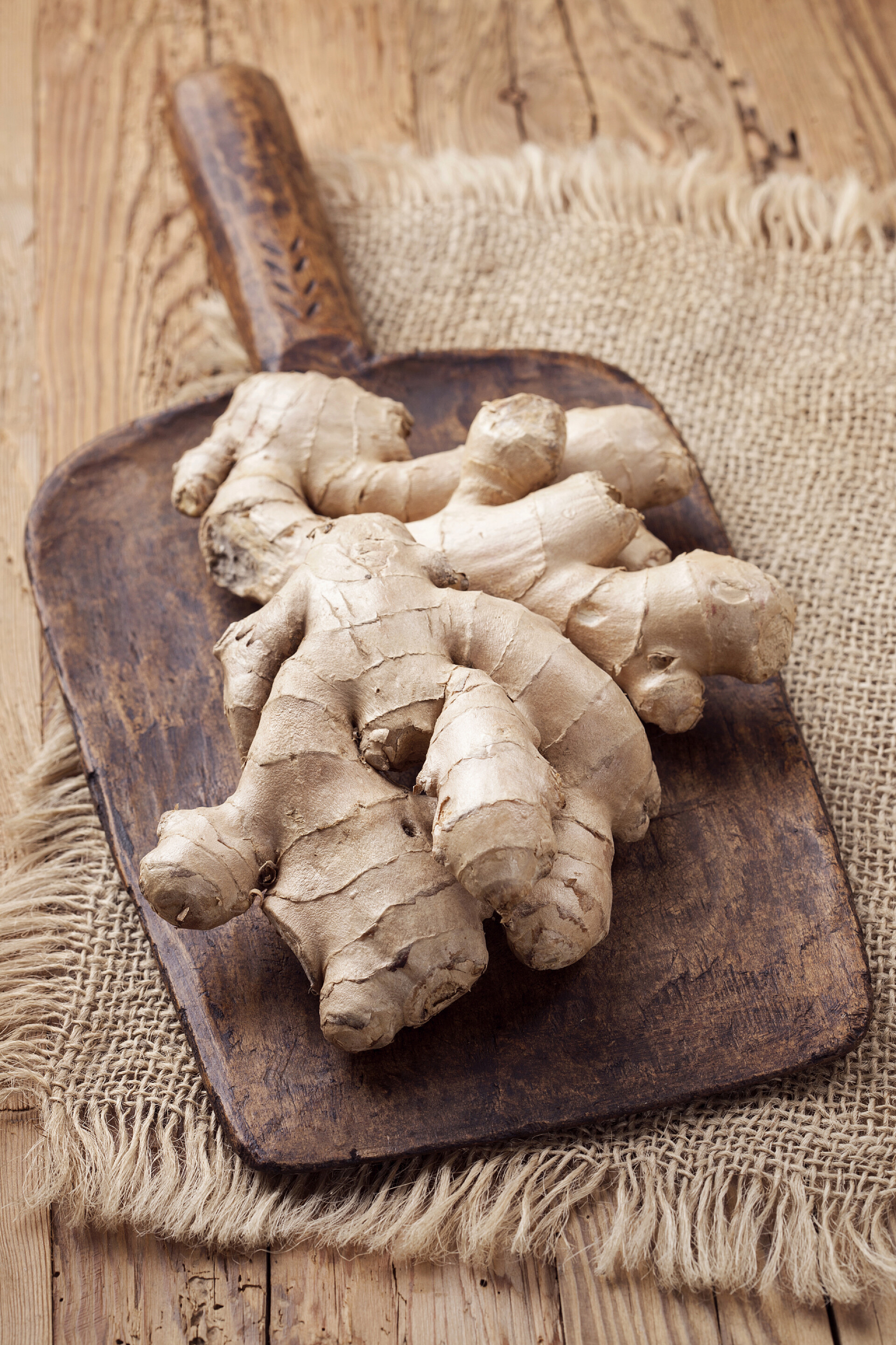 桌子上的生姜姜根