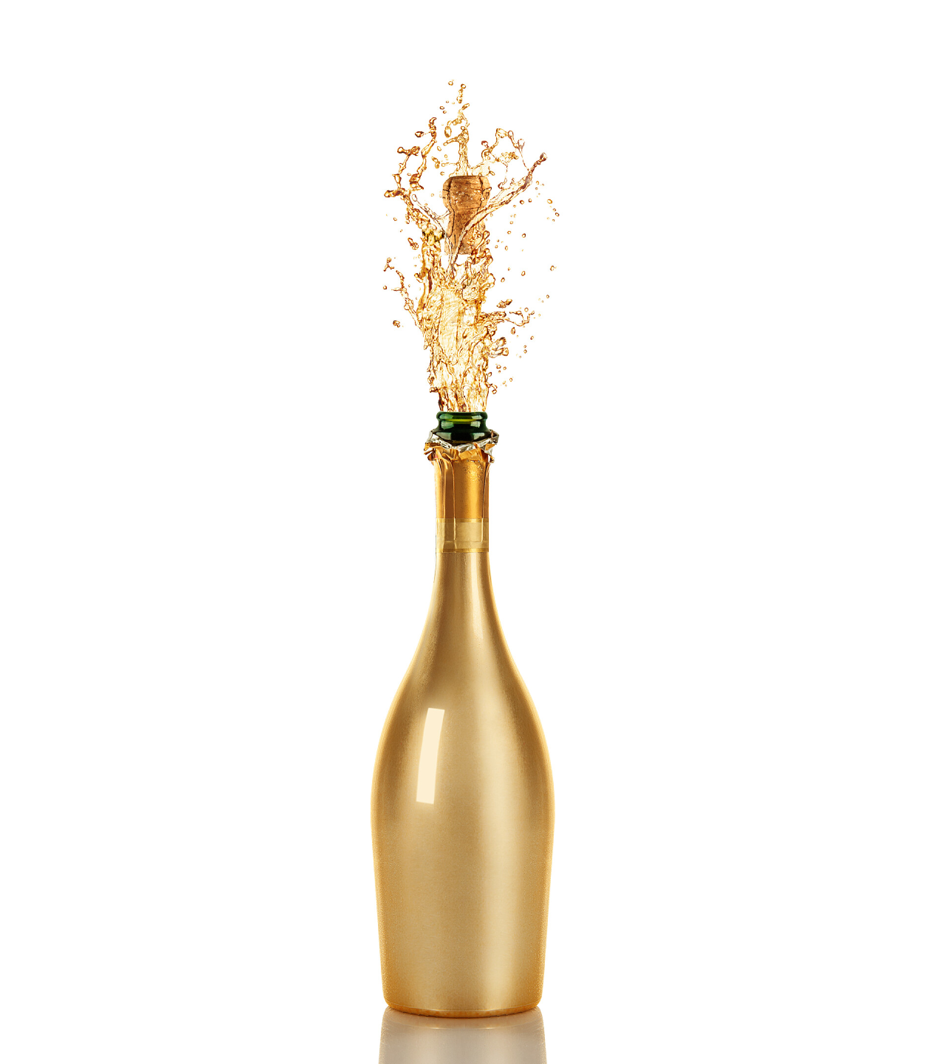 一瓶开盖的香槟瓶香槟