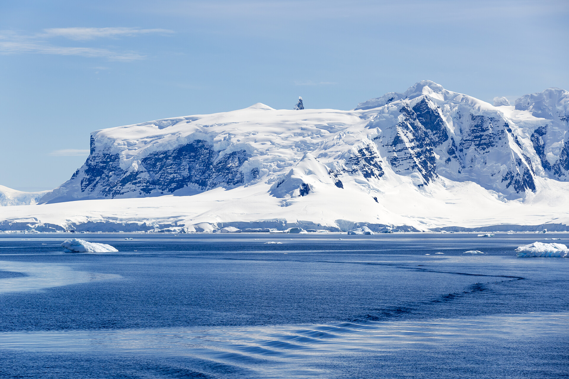 气候变暖冰川融化自然和风景的南极