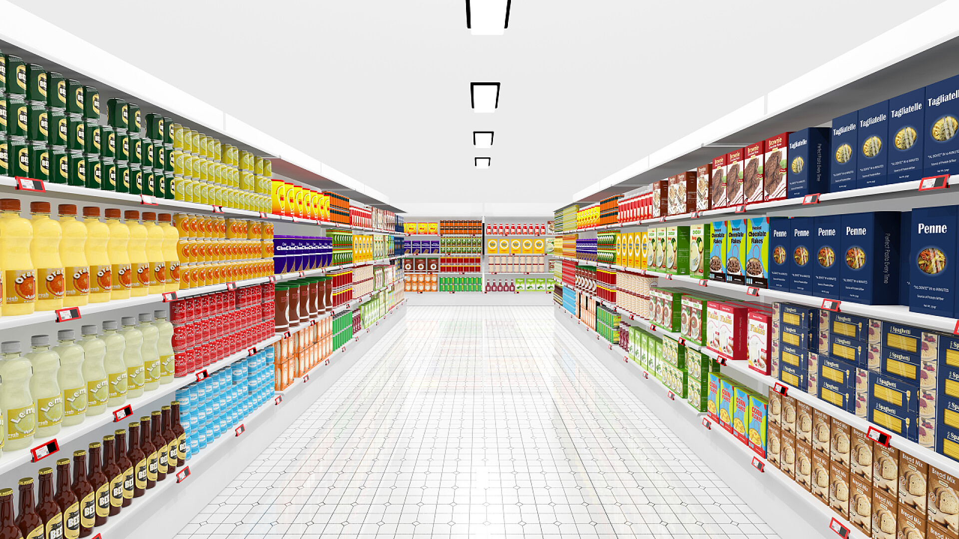 超市内部的各种产品超市内部与货架及各种产品