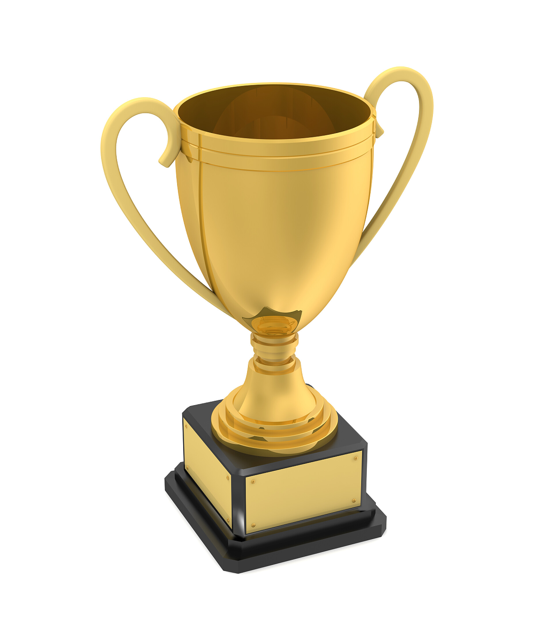 白色背景上的金奖杯金奖杯