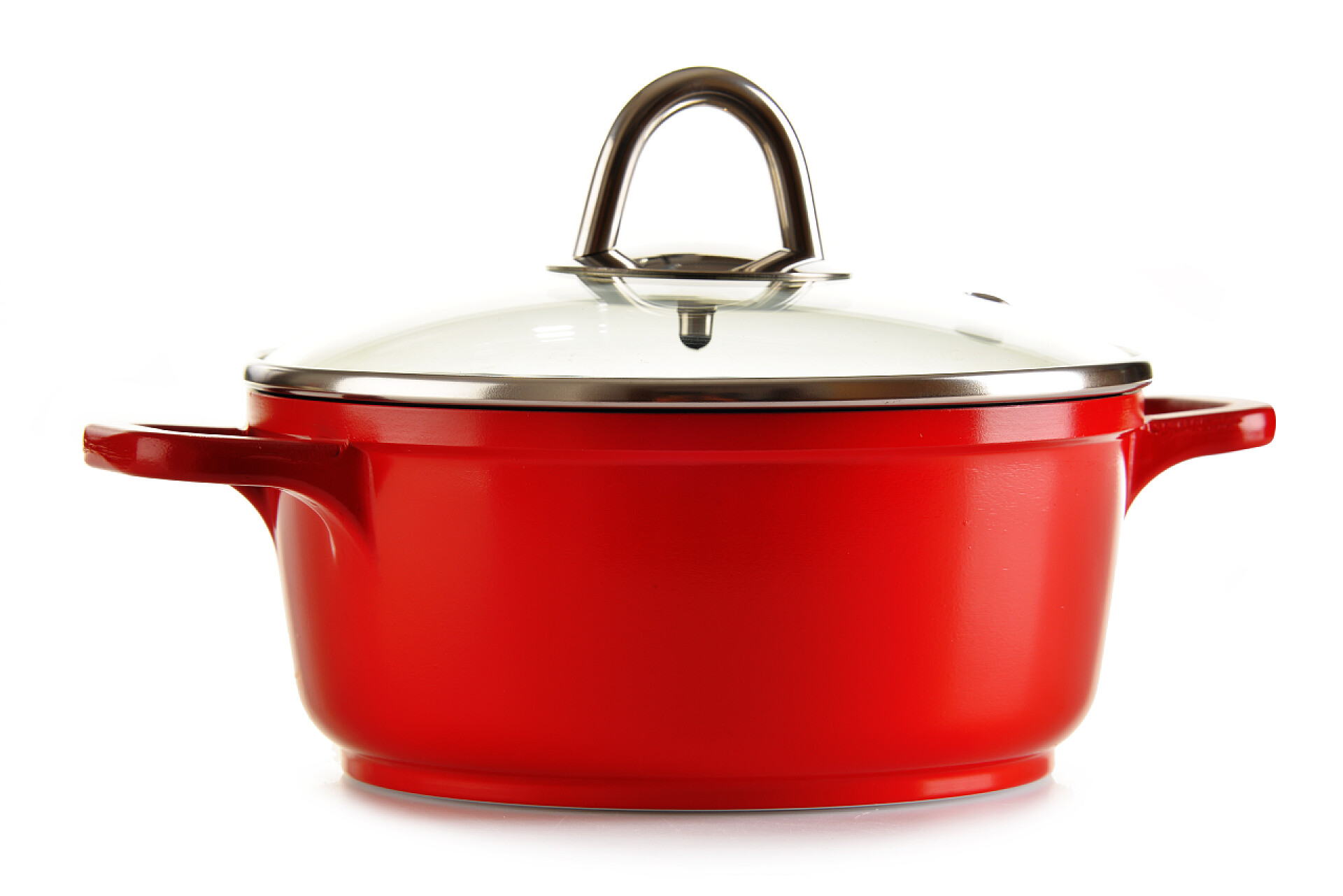 白色背景上的不锈钢锅白色背景隔离钢壶