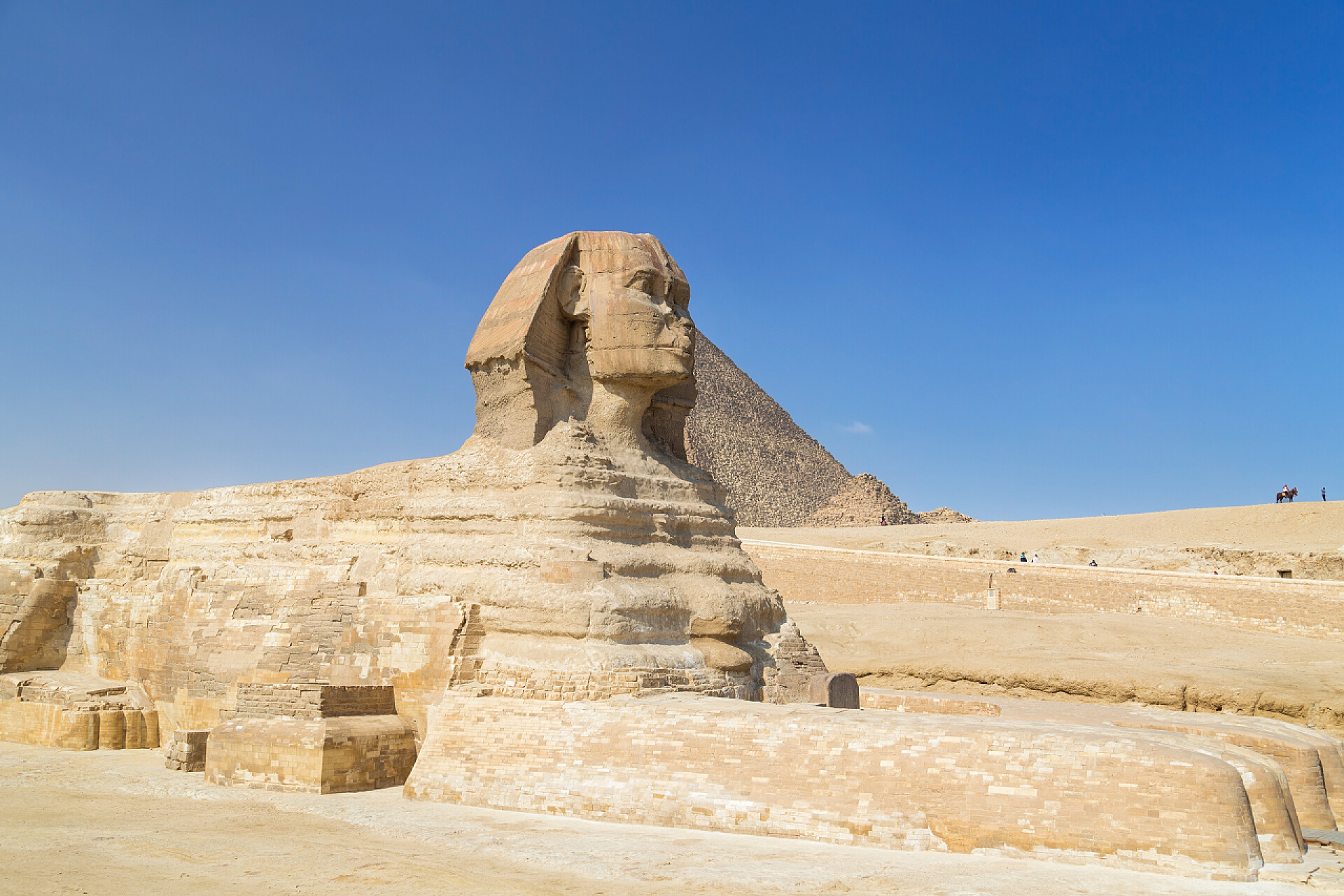 埃及大狮身人面像各地的吉萨狮身的游客