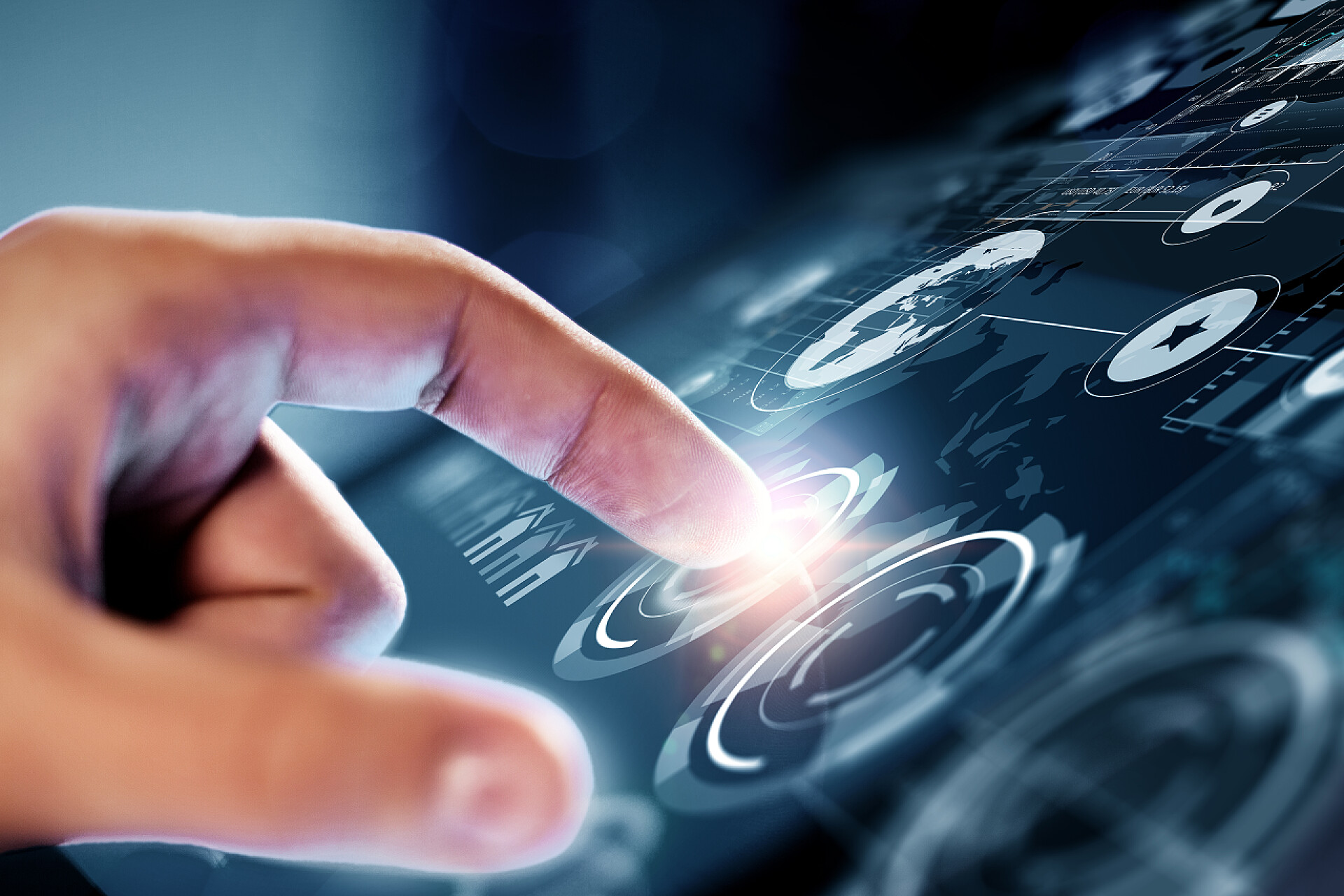 手指触摸媒体屏幕用创新的技术。混合媒体