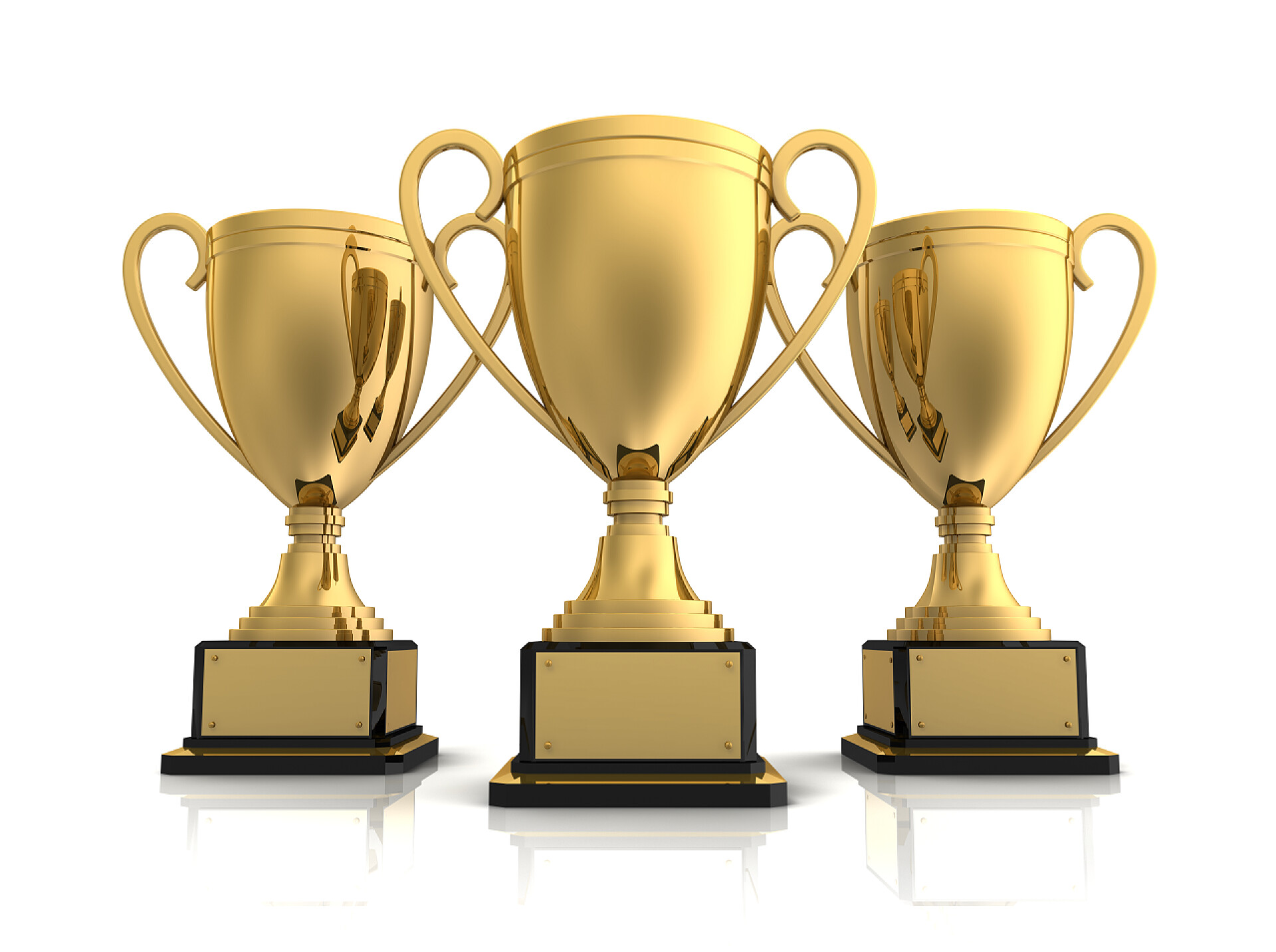 白色背景上的奖杯奖杯概念图