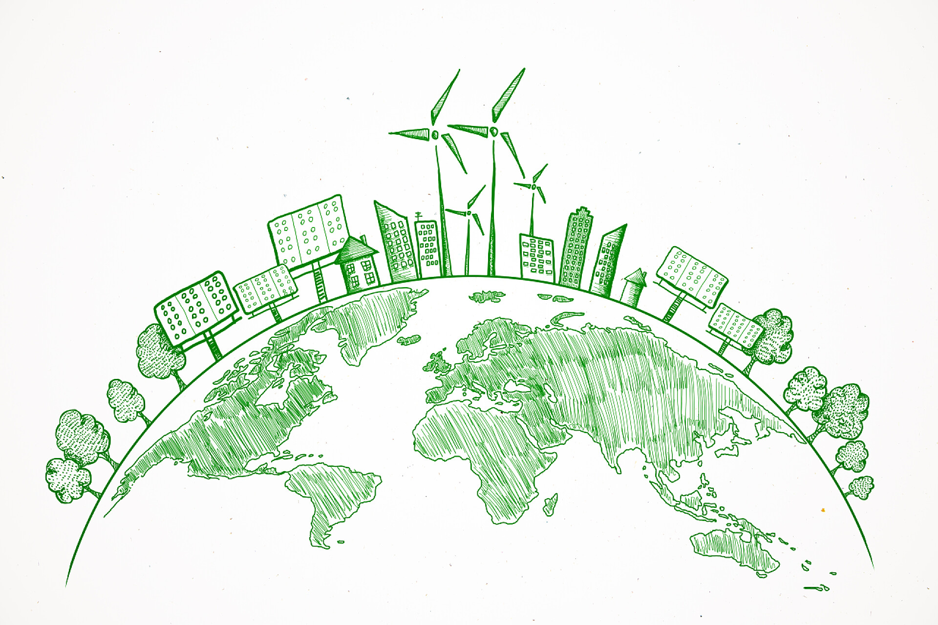 白色背景上的生态地球环保环保环保理念 