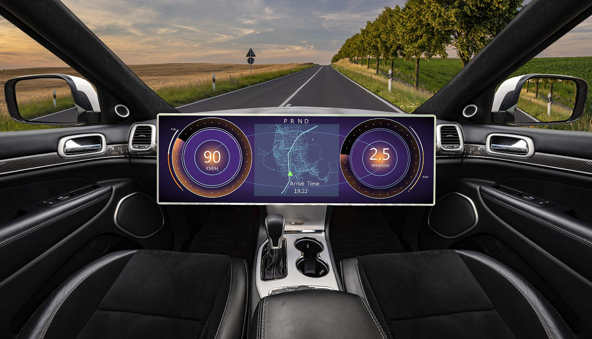 自动驾驶的骑车按照导航前往目的地空的自动驾驶汽车去目的地根据导航