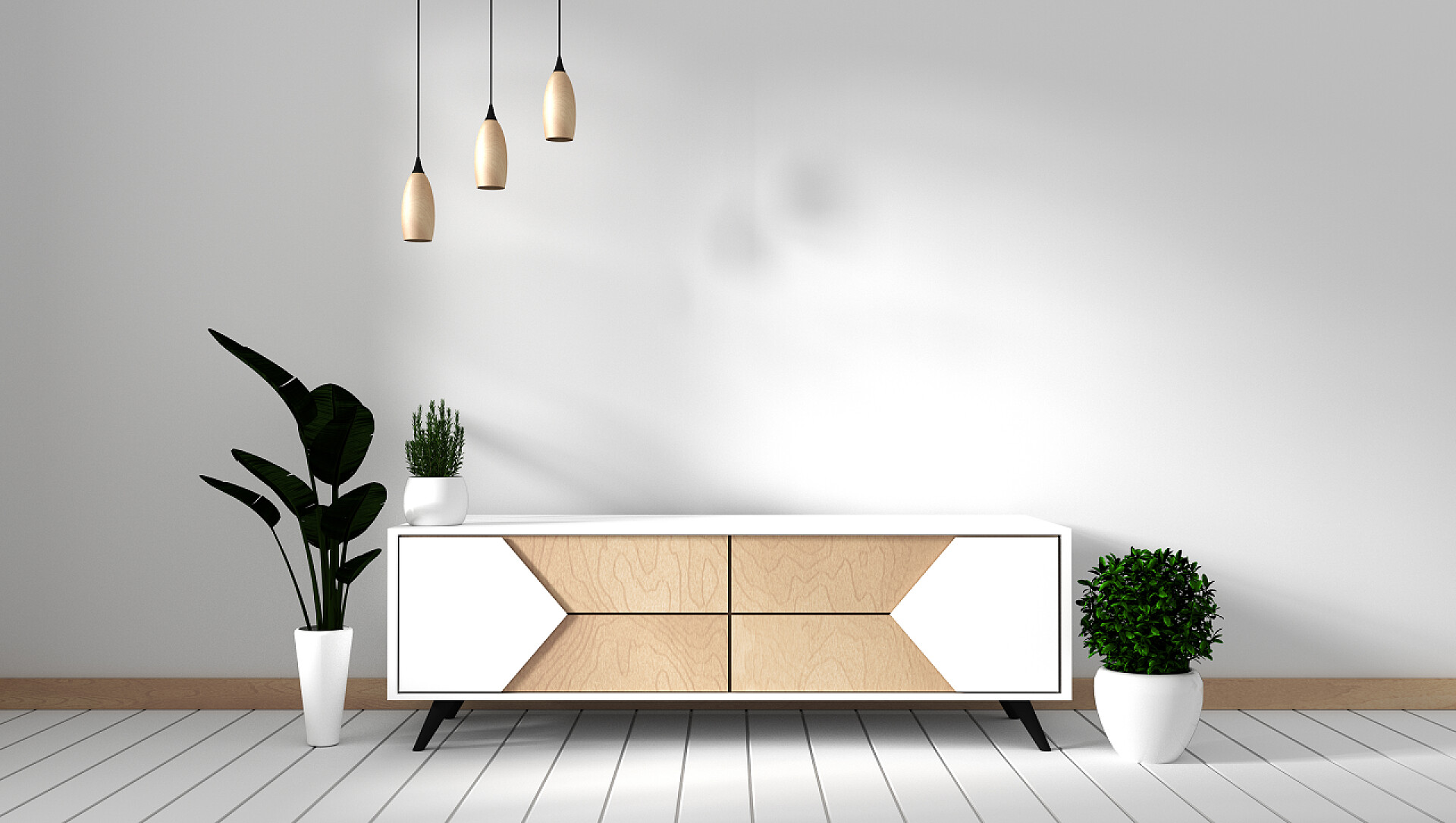 白色背景下的客厅装饰