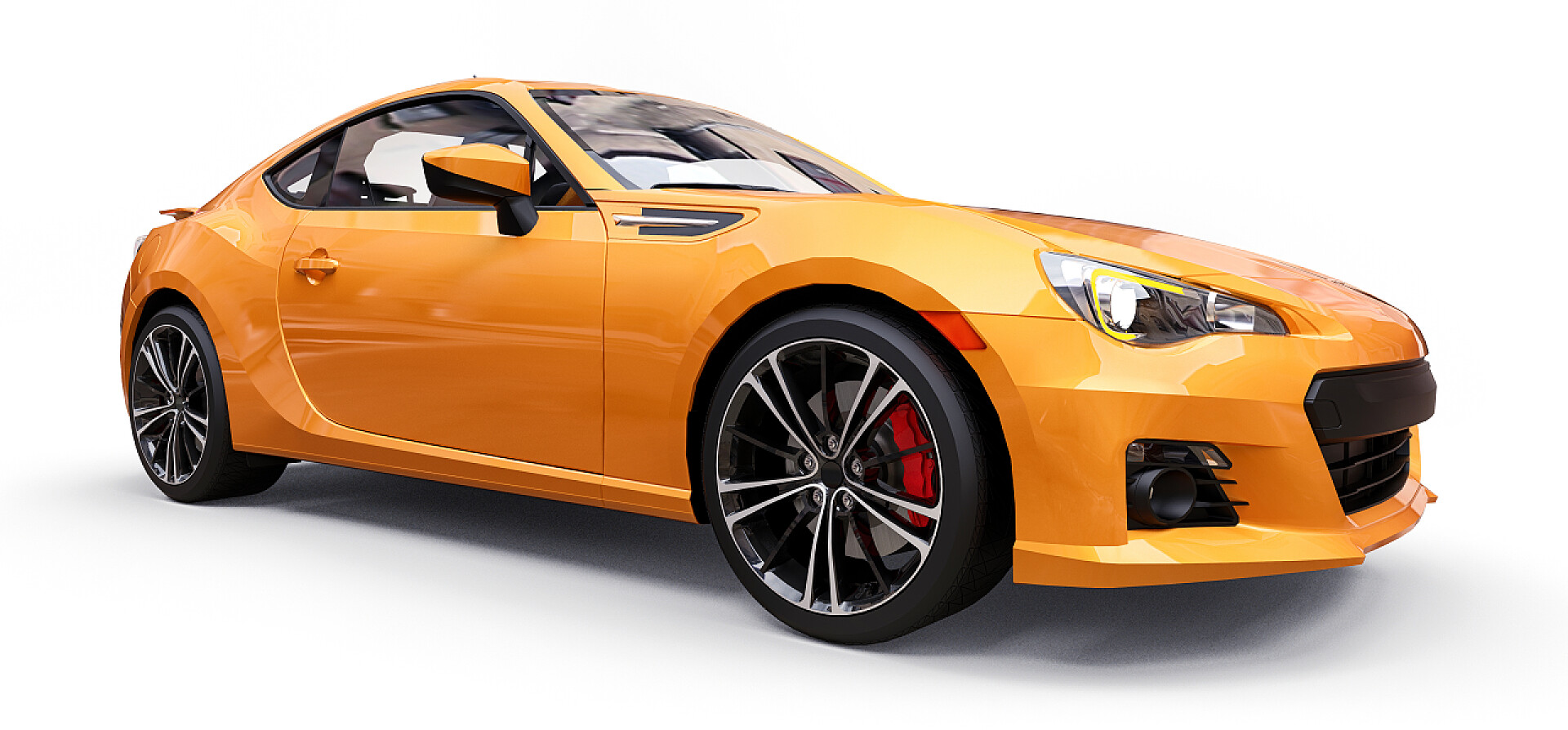 黄色小型跑车黄色小型跑车轿跑车。3d 渲染.