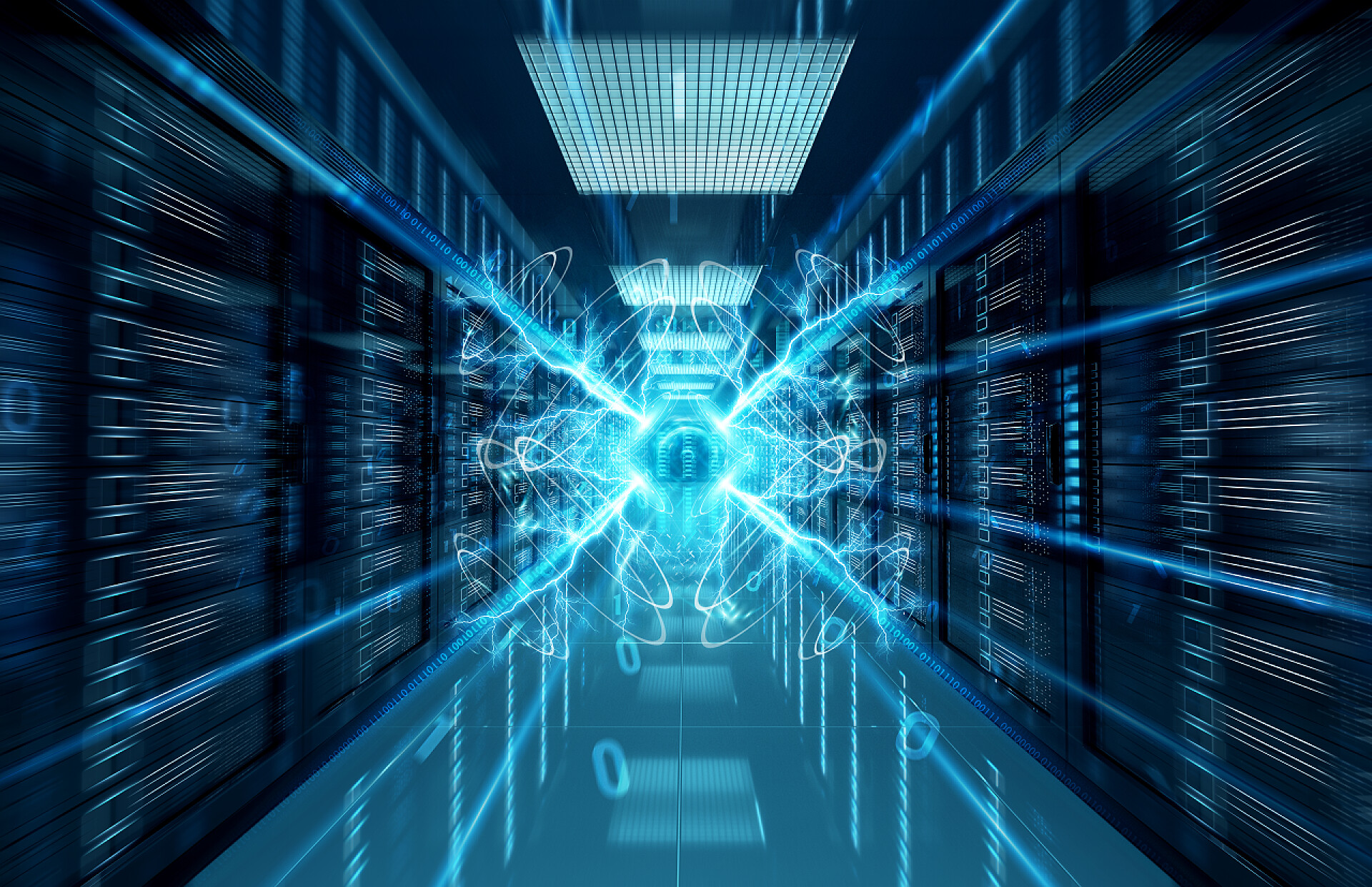 服务器数据中心服务器中的连接网络 数据中心室存储系统 3