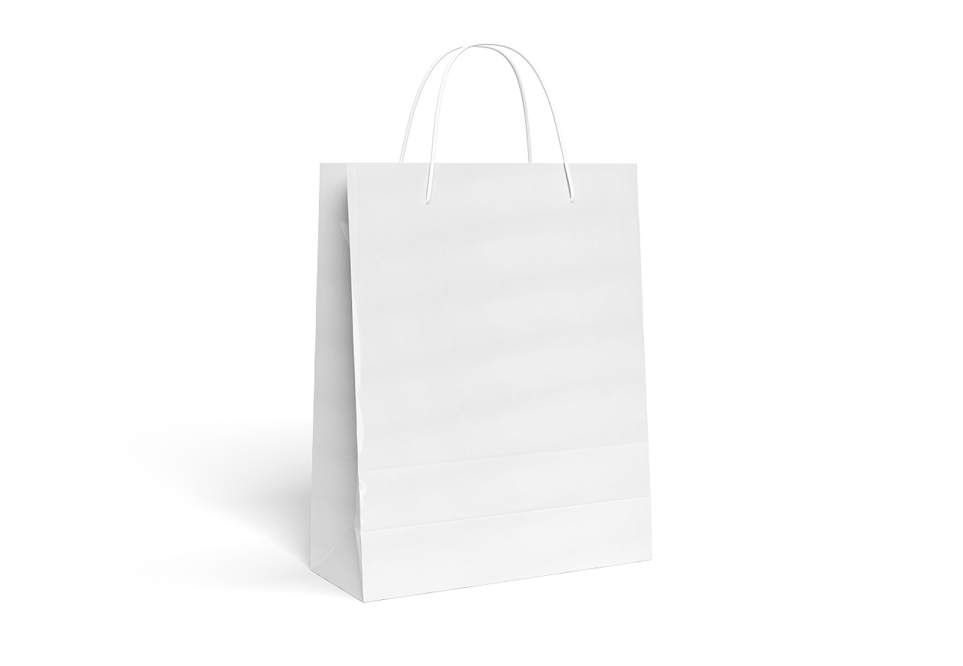 白色背景上的购物袋3D渲染图空白购物袋模型隔离的3d 渲染 