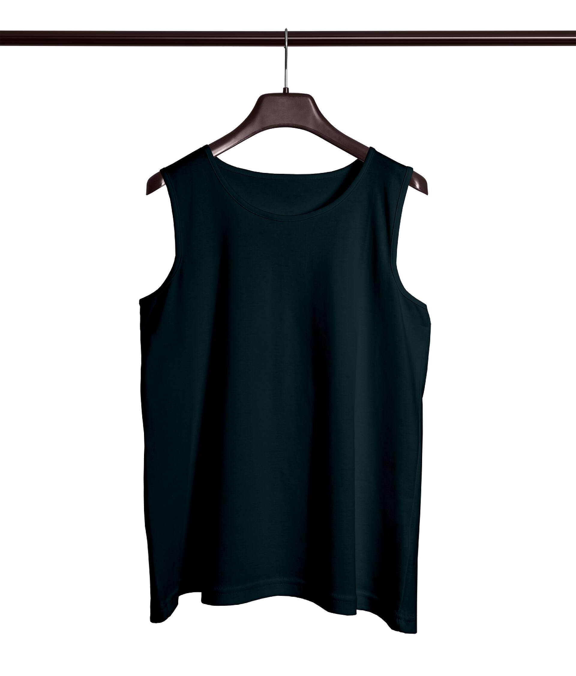 晾衣杆上挂着的黑色背心如果你使用了这个皇家黑色的前视镜，你不需要成为一个设计师.