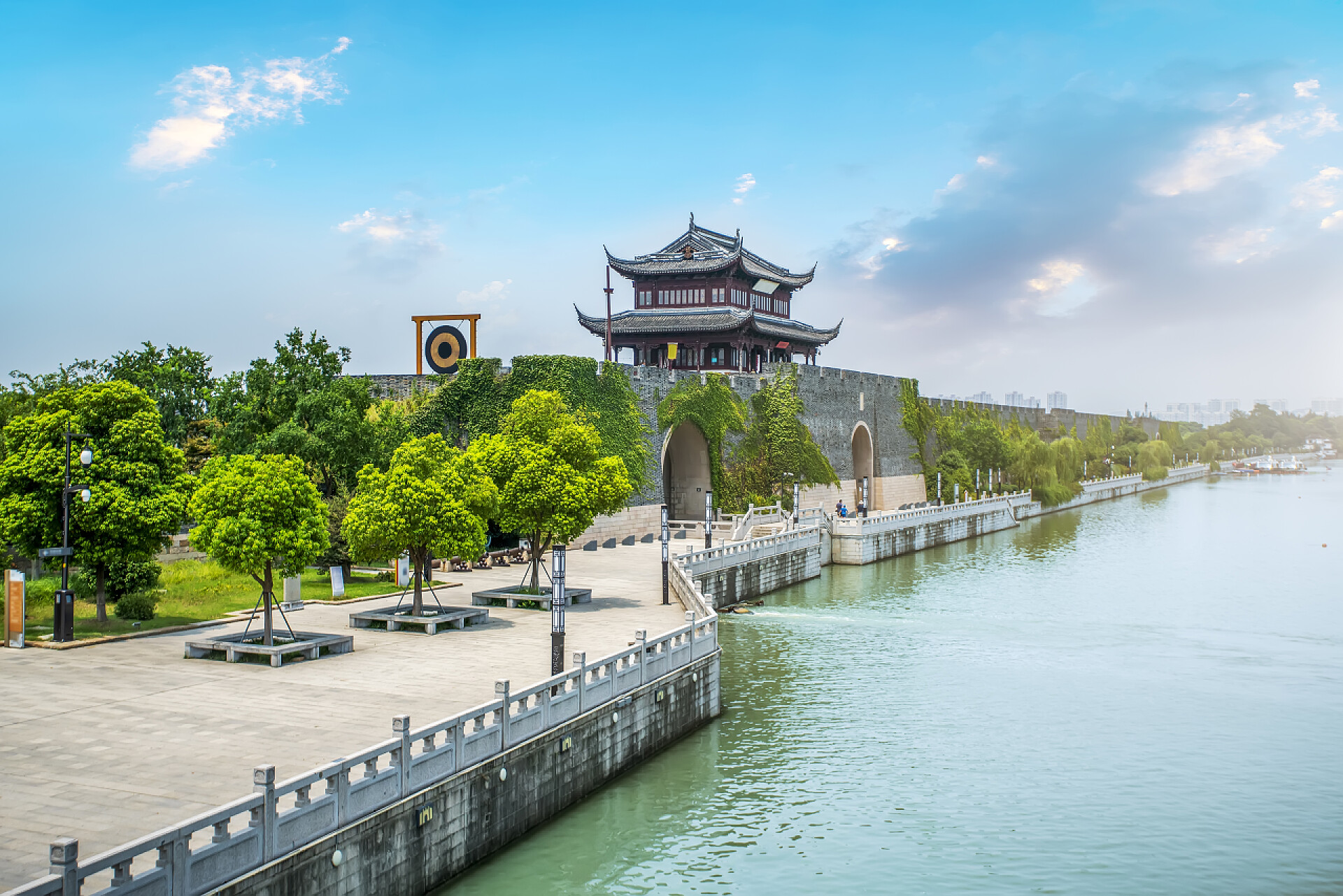 苏州古城的城门城墙苏州古城城门城墙