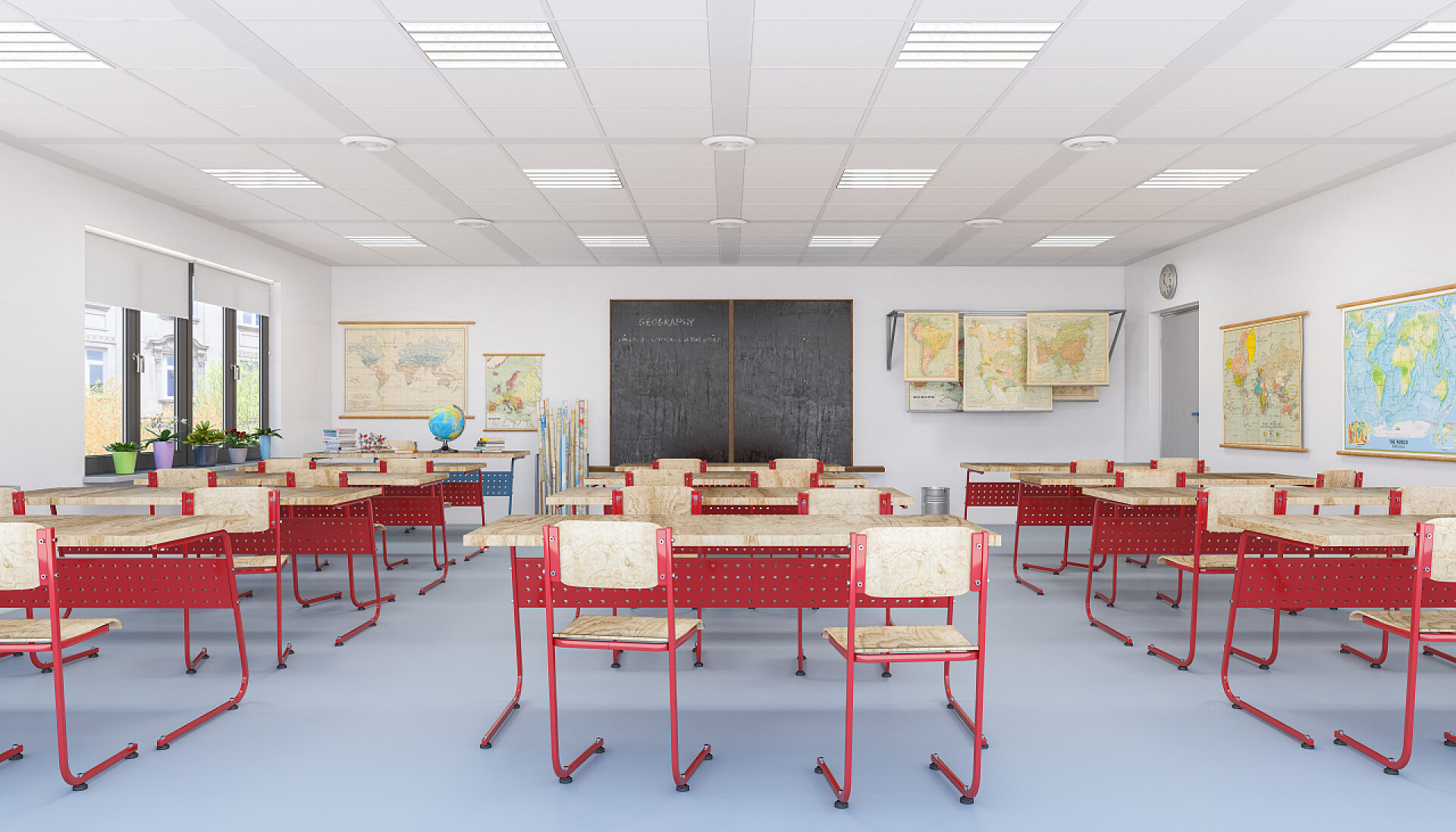 毕业季教室毕业季校园青春毕业季一个红色桌子为主题的教室