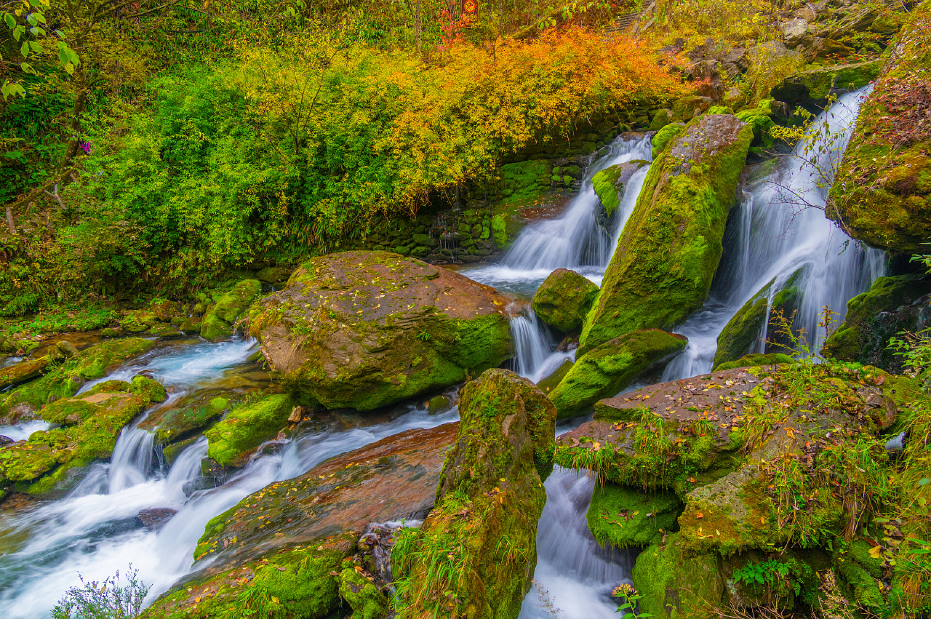 湖北神农架的山谷湖北省神农架木玉向西元的秋景