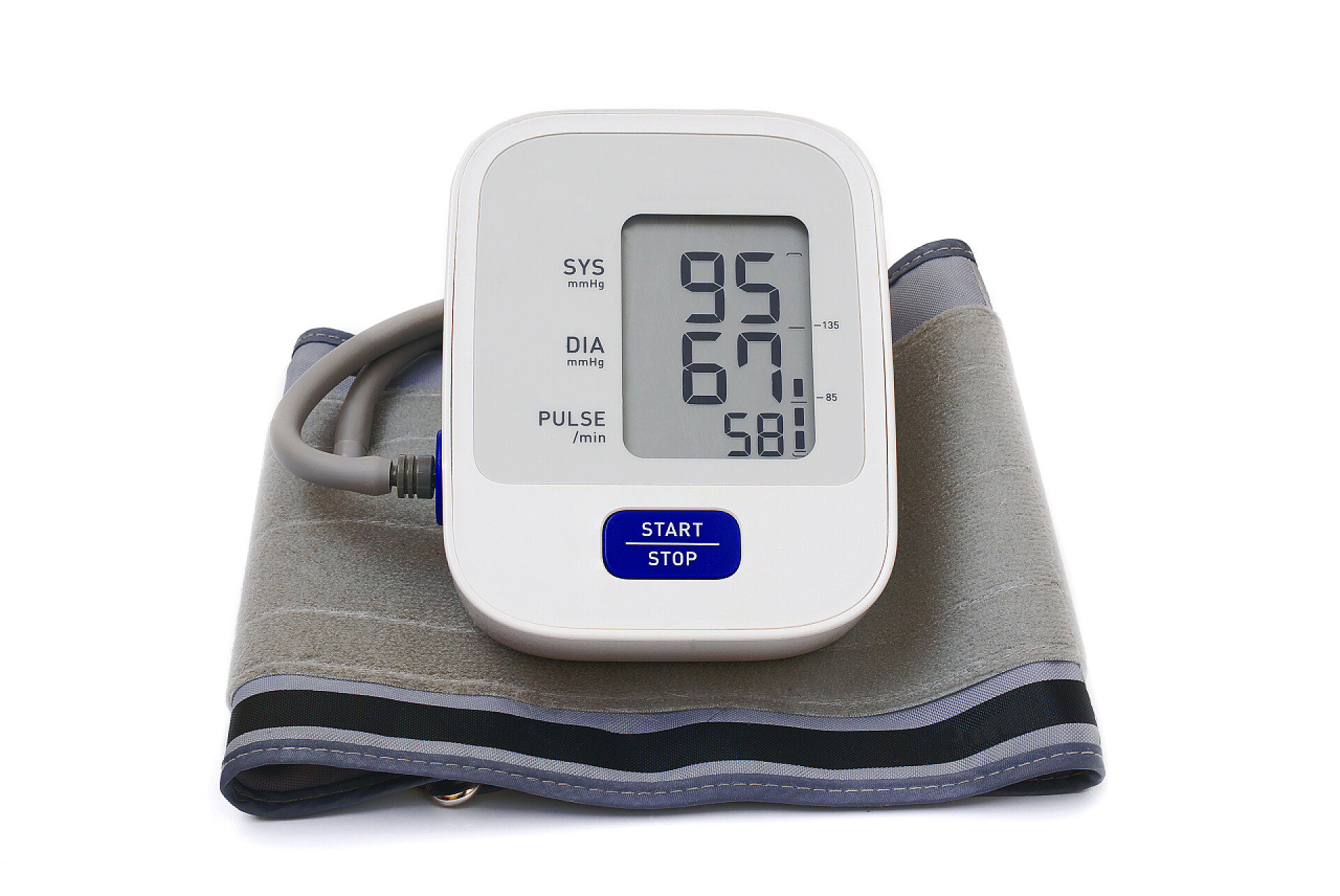 白色背景下的血压仪白底自动血压计