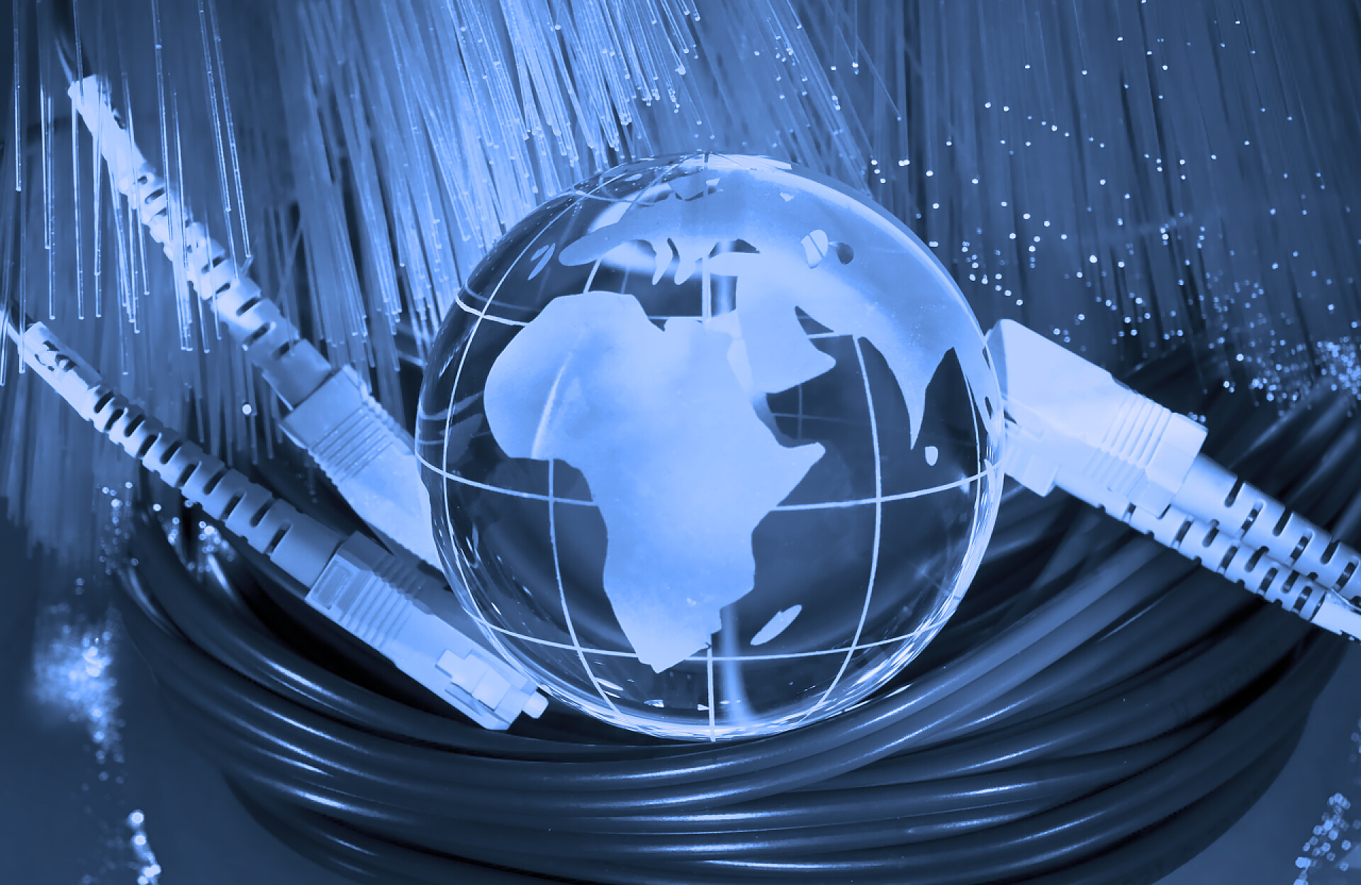 纤维光学和地球无线不规则背景科技