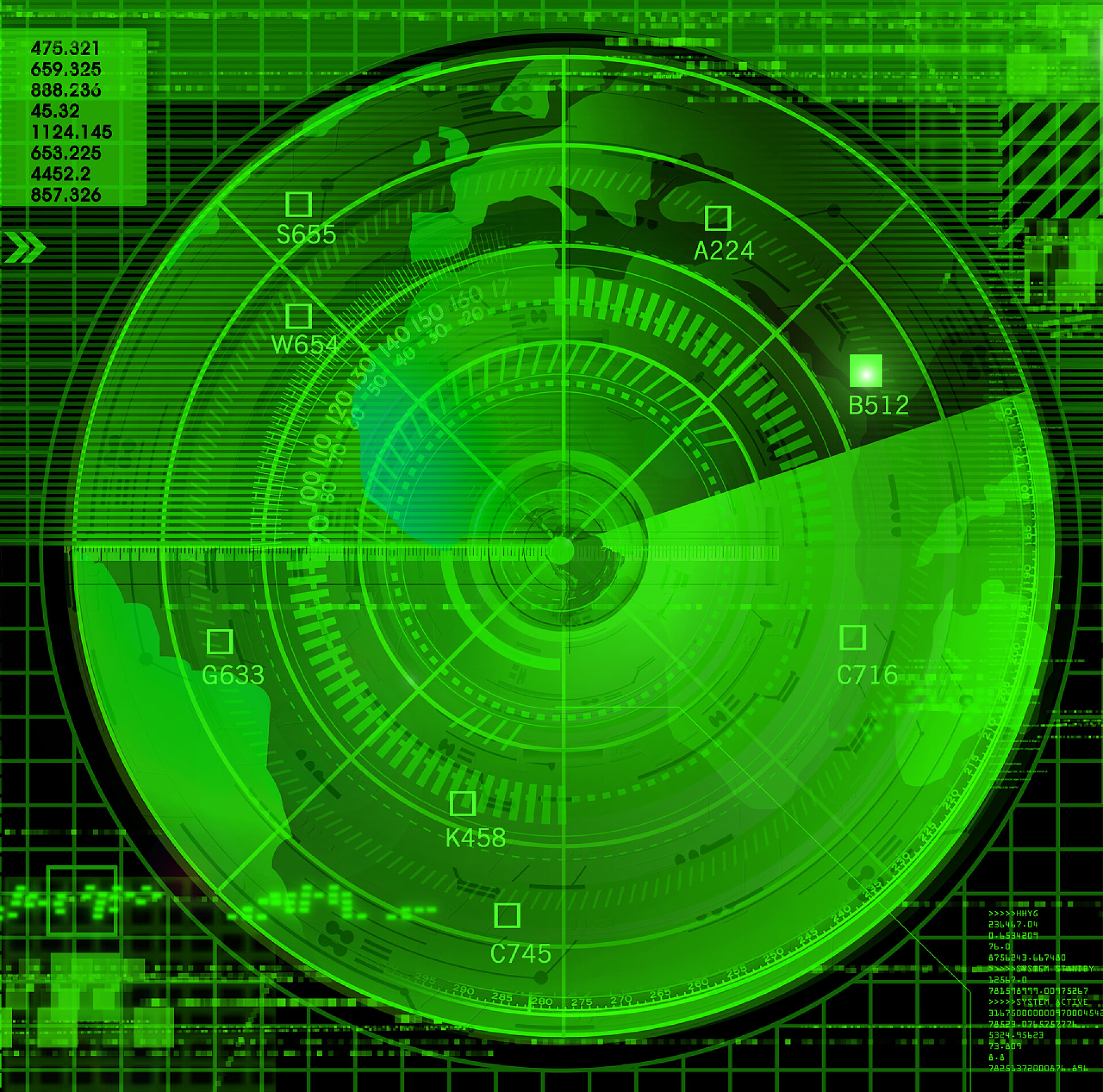 绿色的雷达展示设备