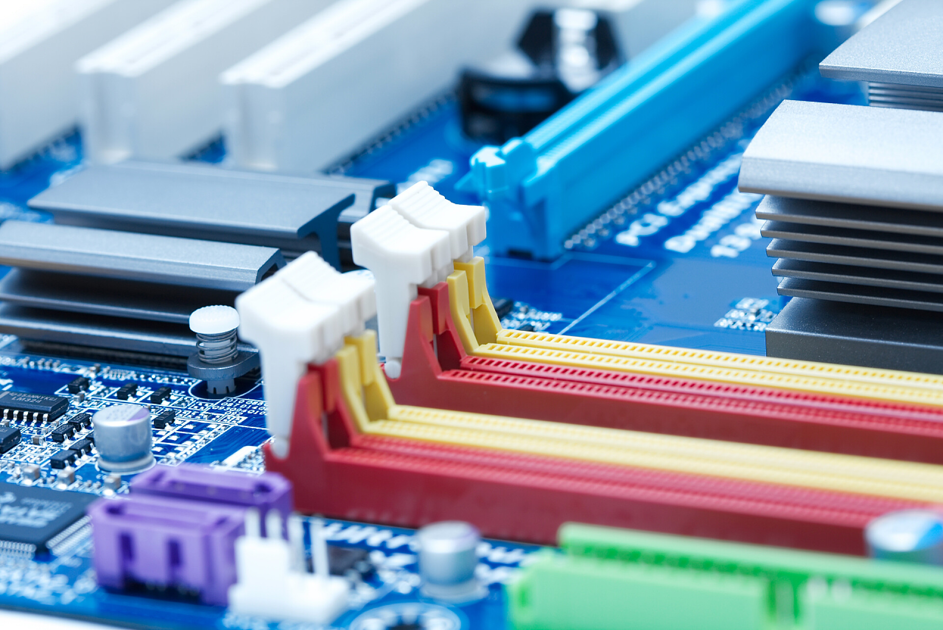 计算机主板的特写机械电子