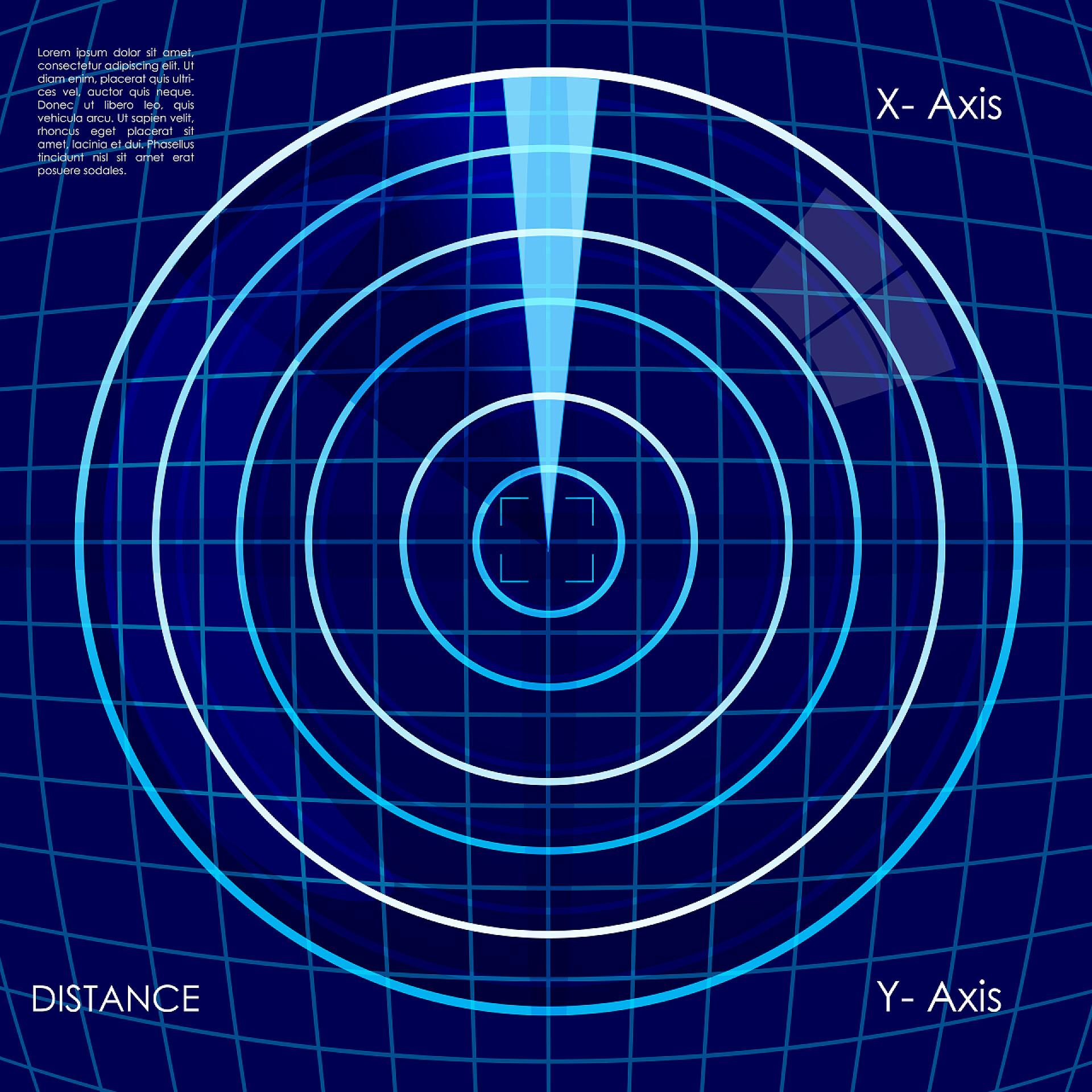 抽象雷达探测目标板的插图