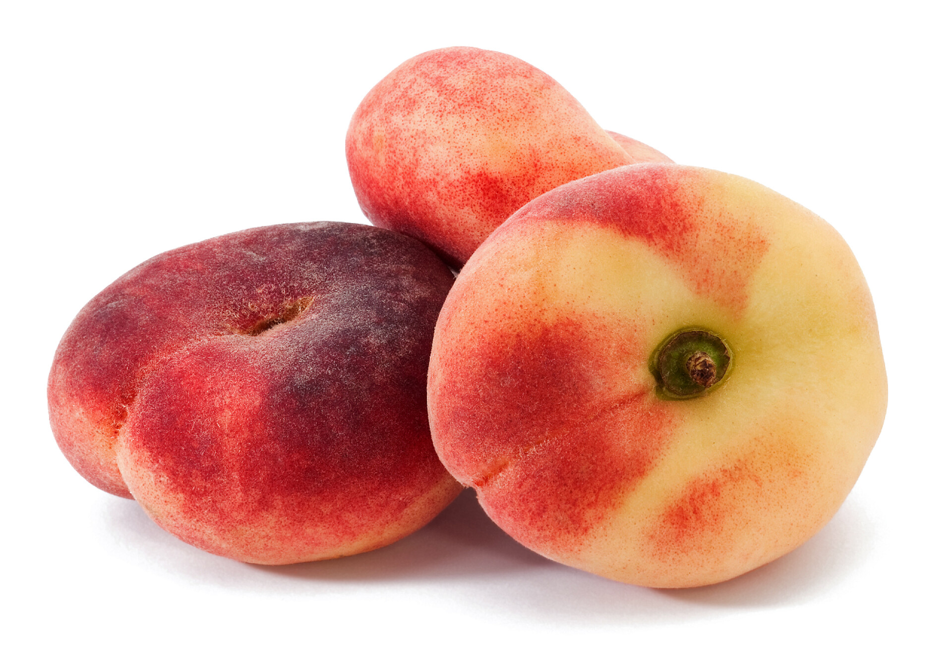 水果白色背景上的蟠桃