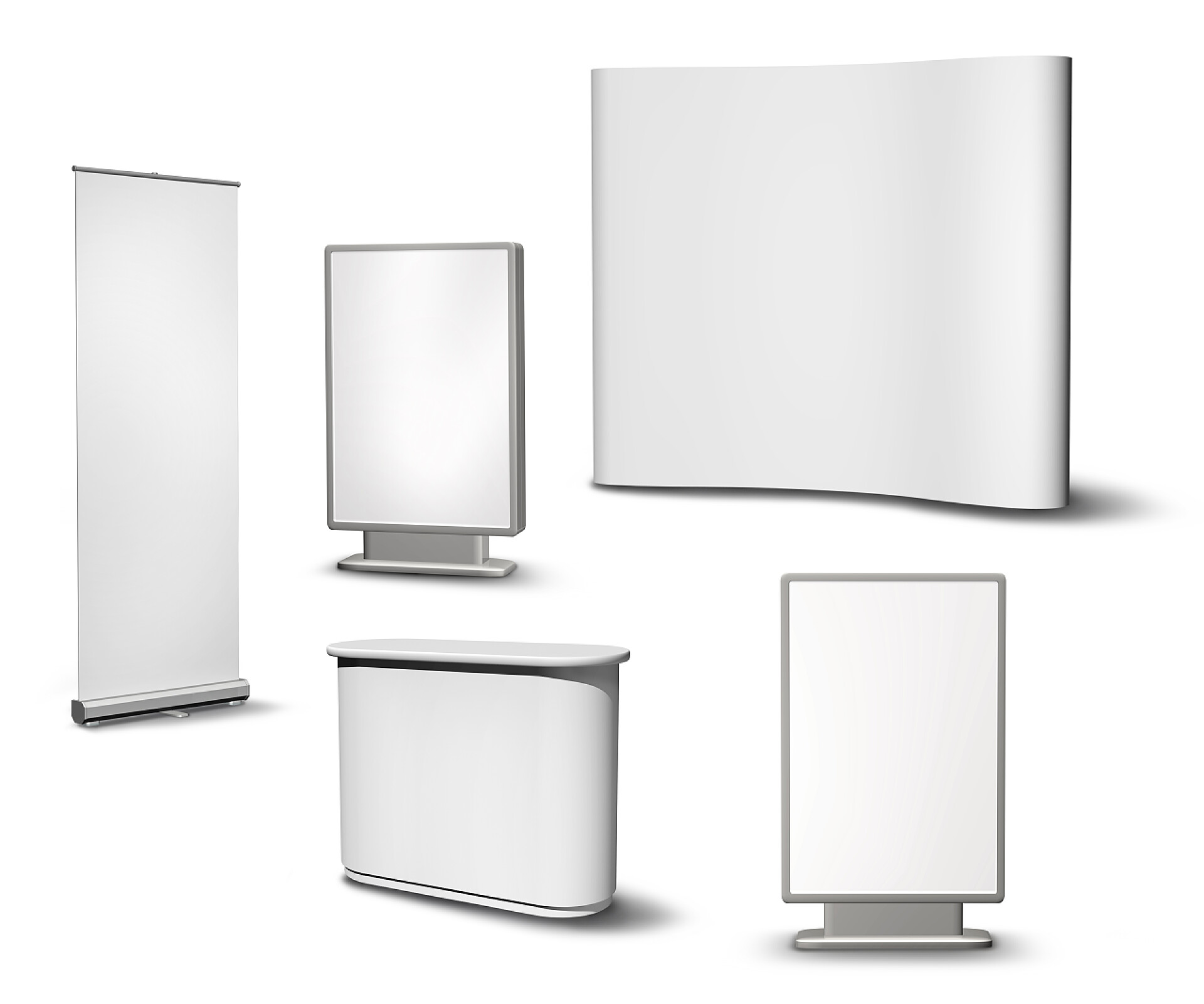 白色的家具商品空白易拉宝广告牌公平桌