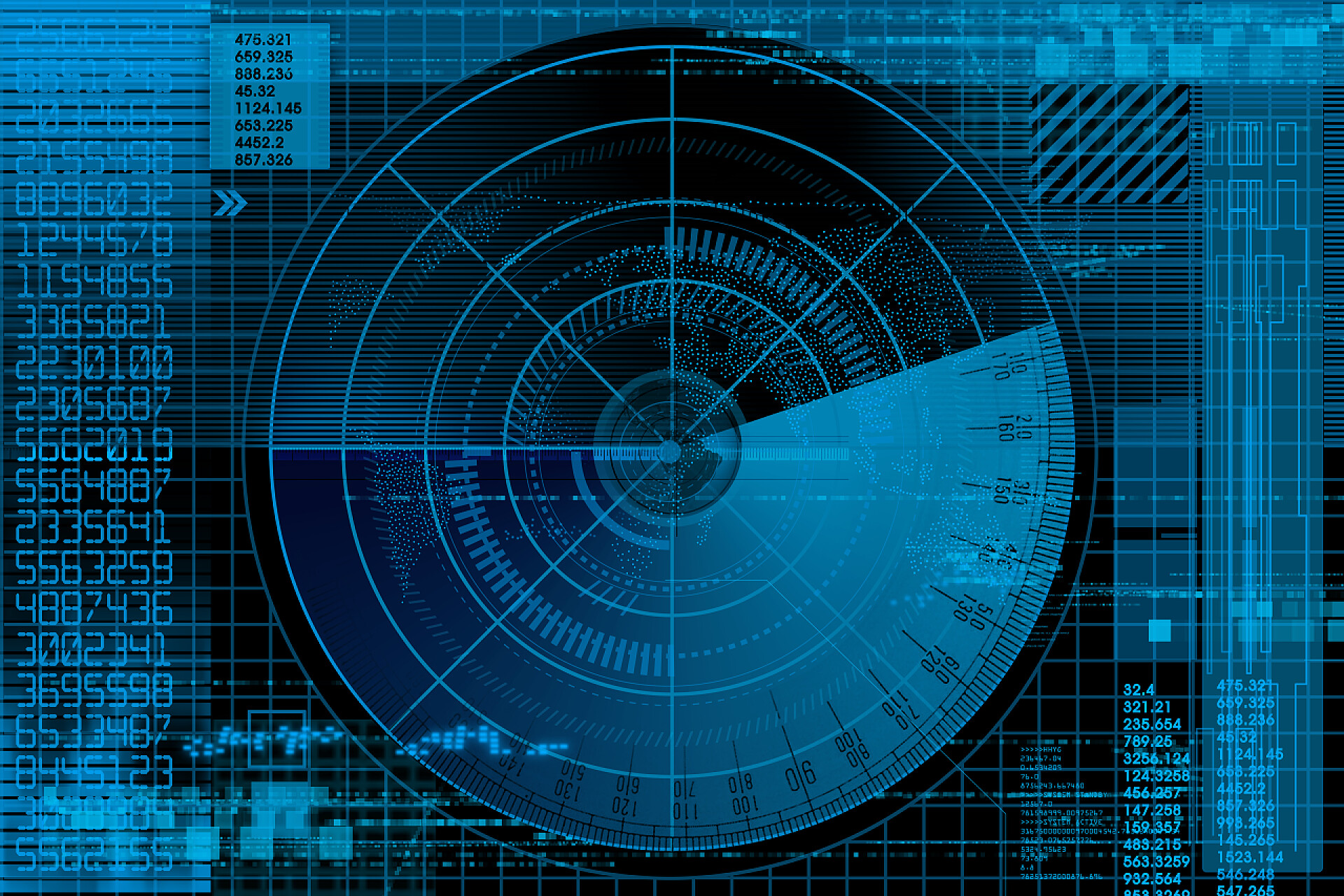 科技电子抽象雷达图示探测搜索