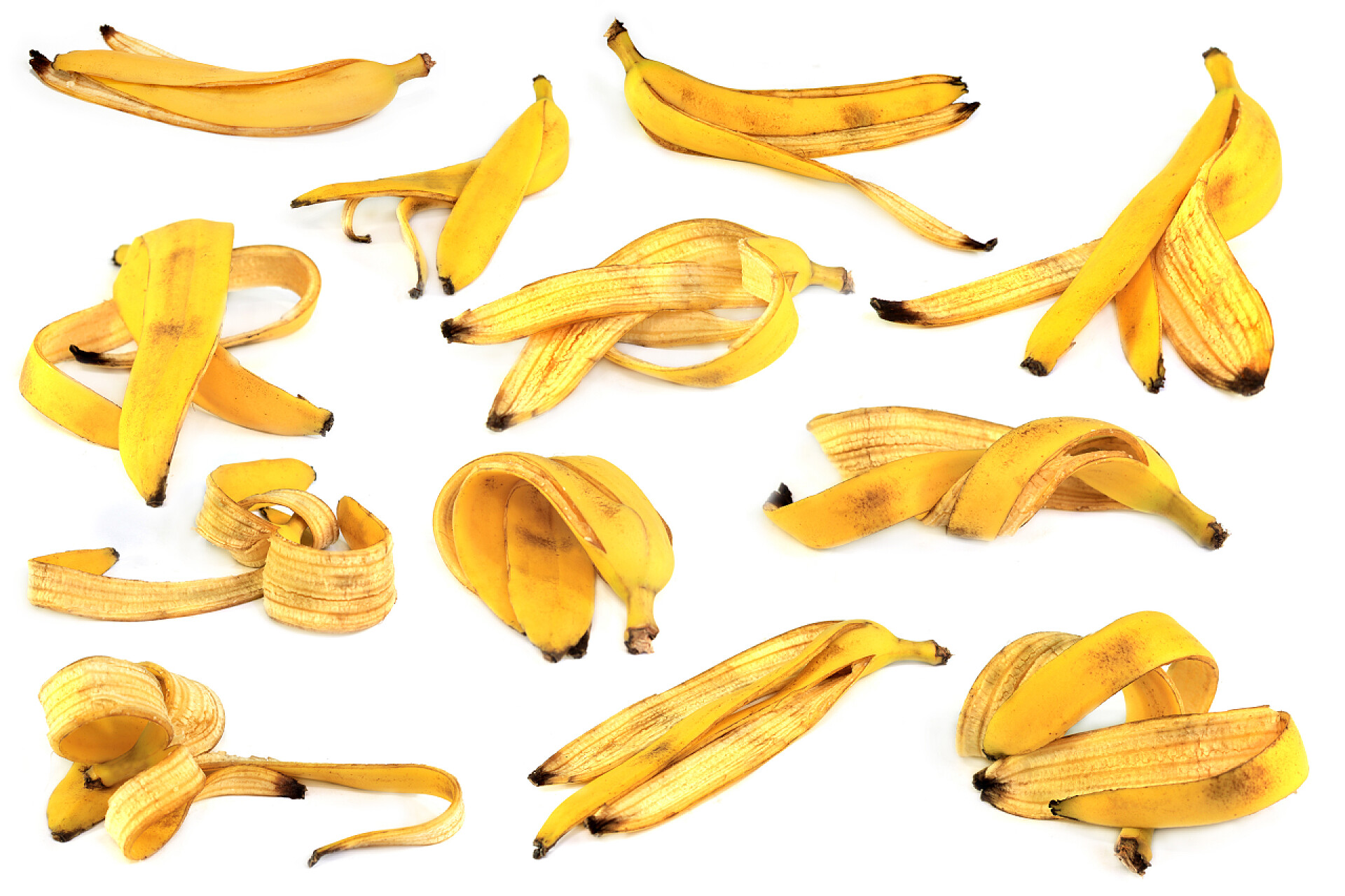 水果香蕉皮被摆成各种形状