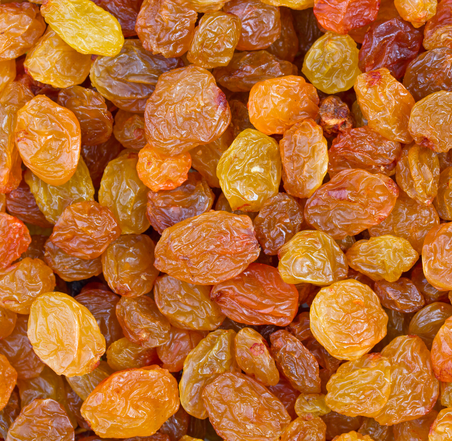 金葡萄干纹理或背景零食干果食物