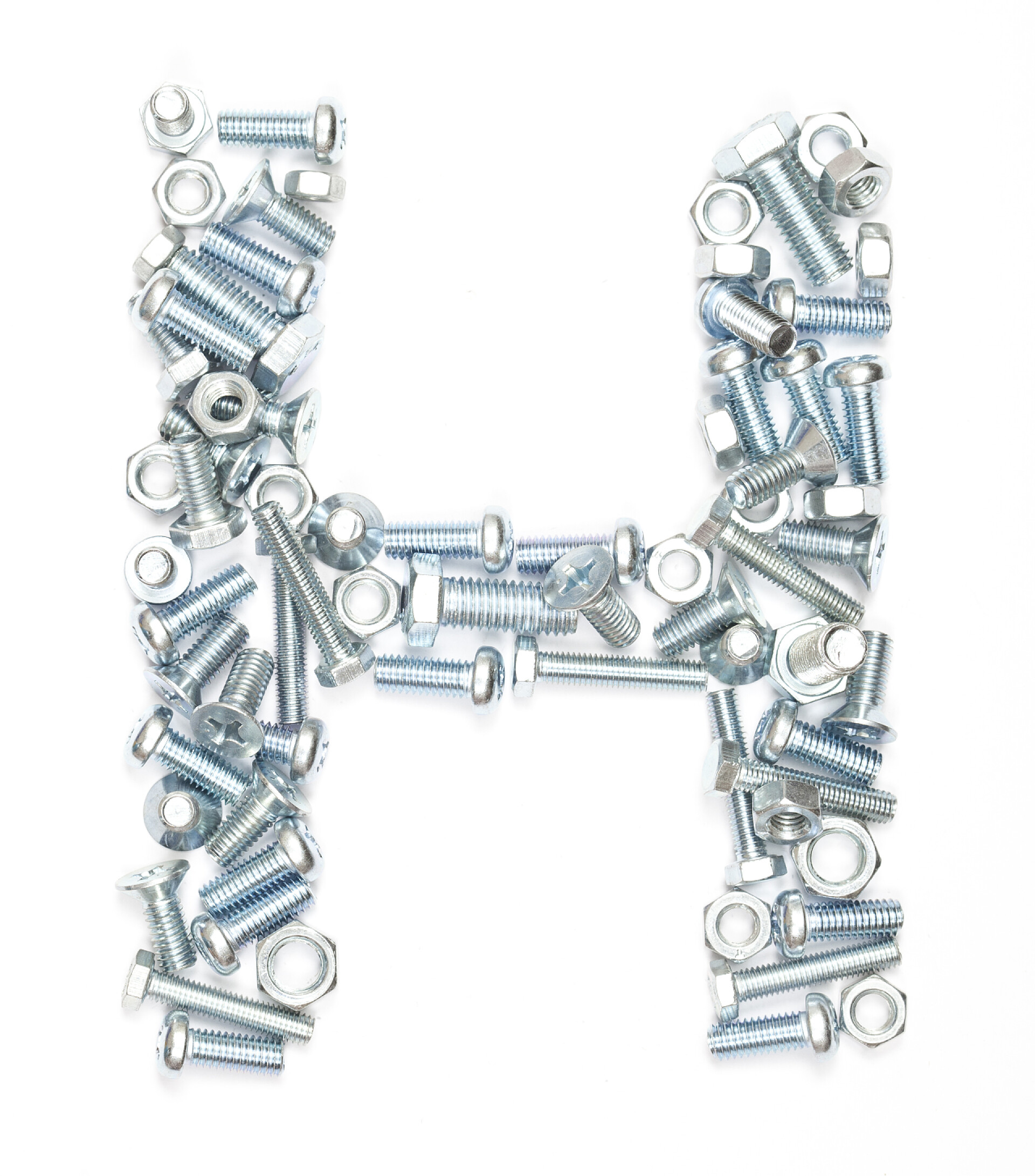 白色背景上螺钉所作的字母