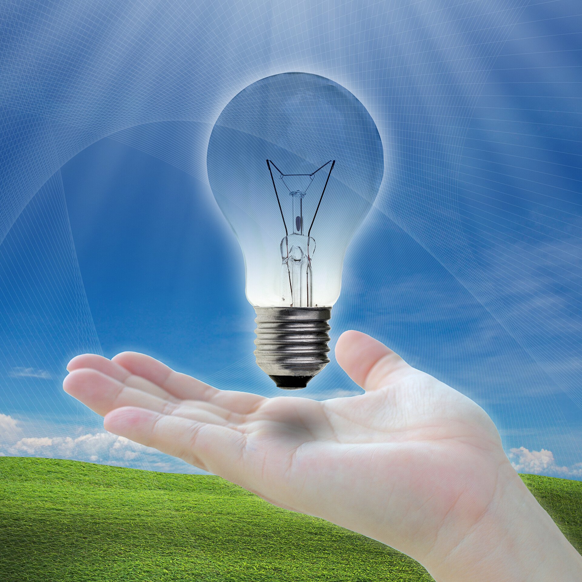 自然背景上新能源常规灯泡