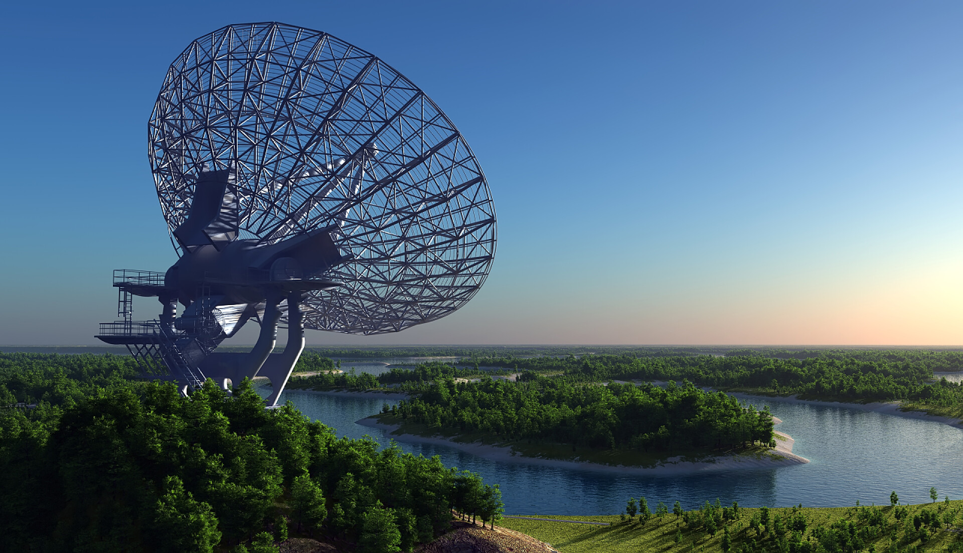 美丽湖边天眼在接收信号