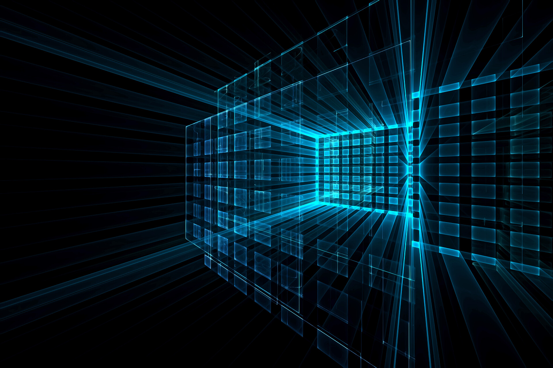 三维空间概念抽象技术背景市灯系列。设计组成技术分形纹理作为隐喻在科学、技术设计和想象力的主题