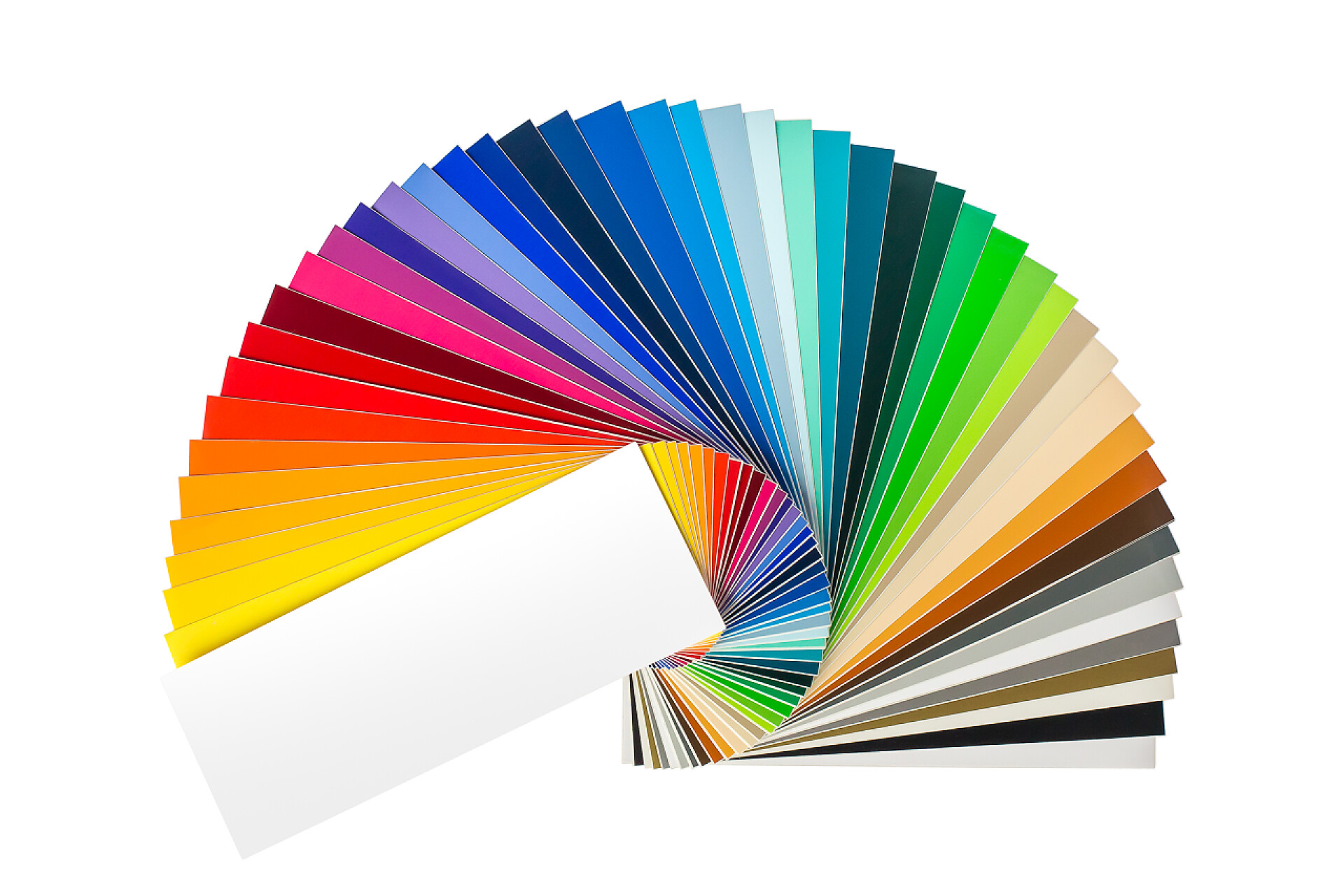 白色背景上的色卡