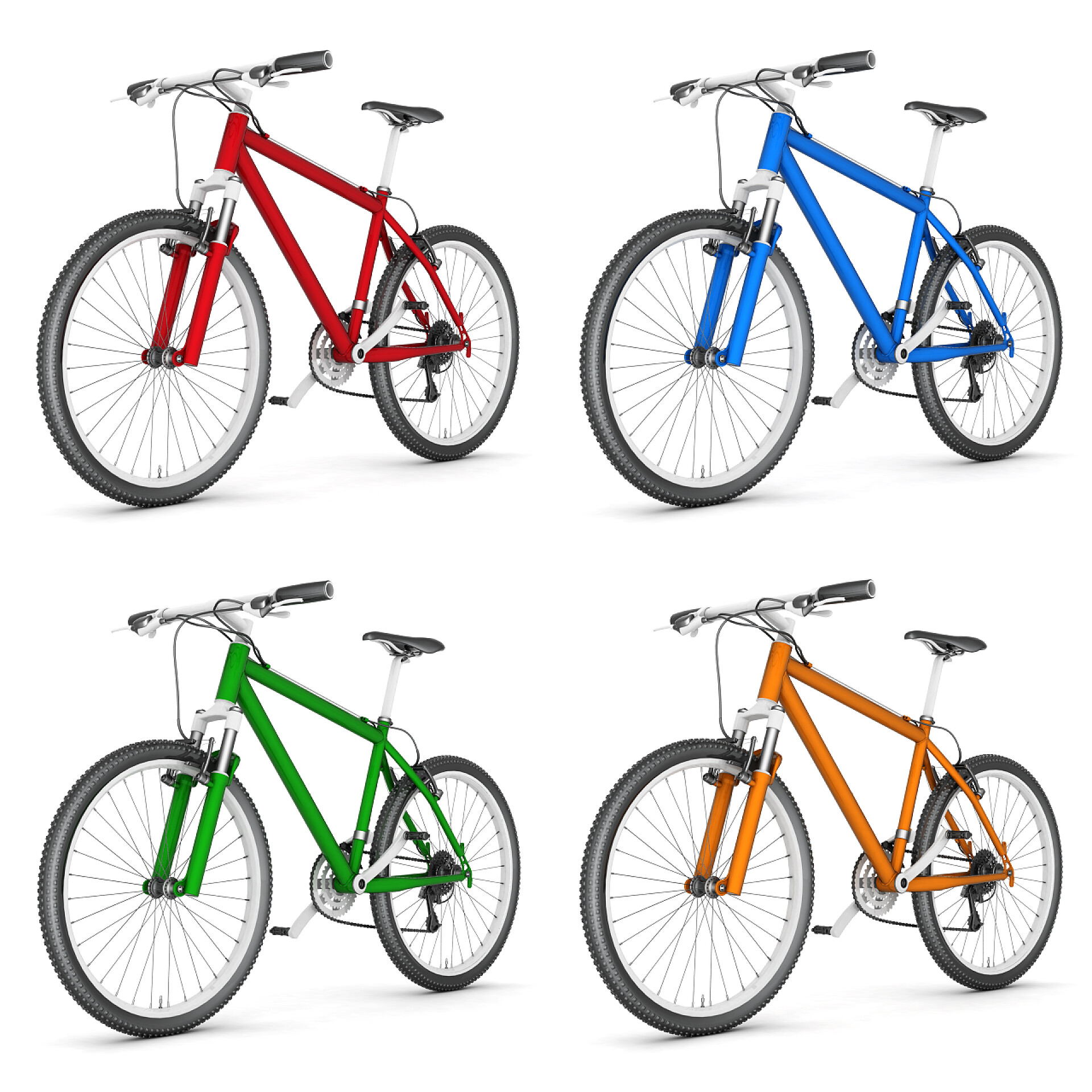 白色背景 上的山地自行车特写交通工具