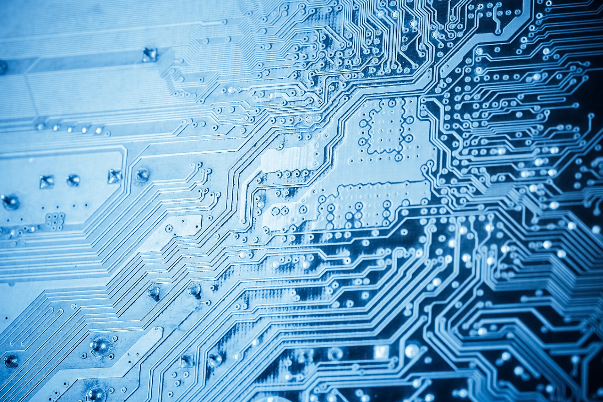 蓝色科技背景电路板特写电子行业